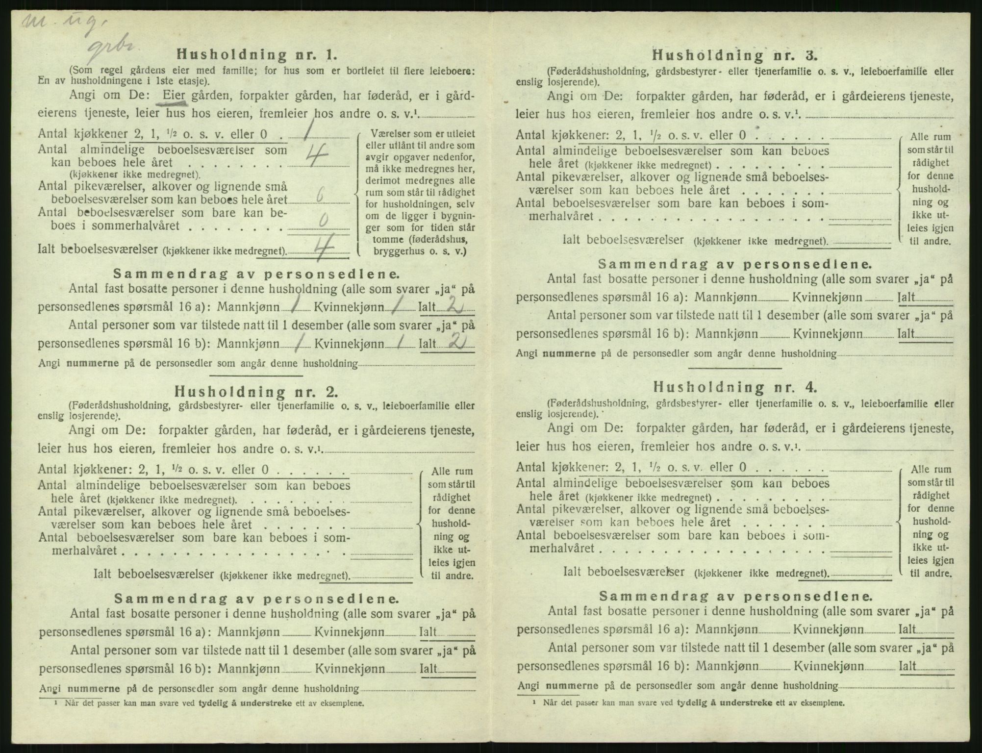 SAK, 1920 census for Austre Moland, 1920, p. 226