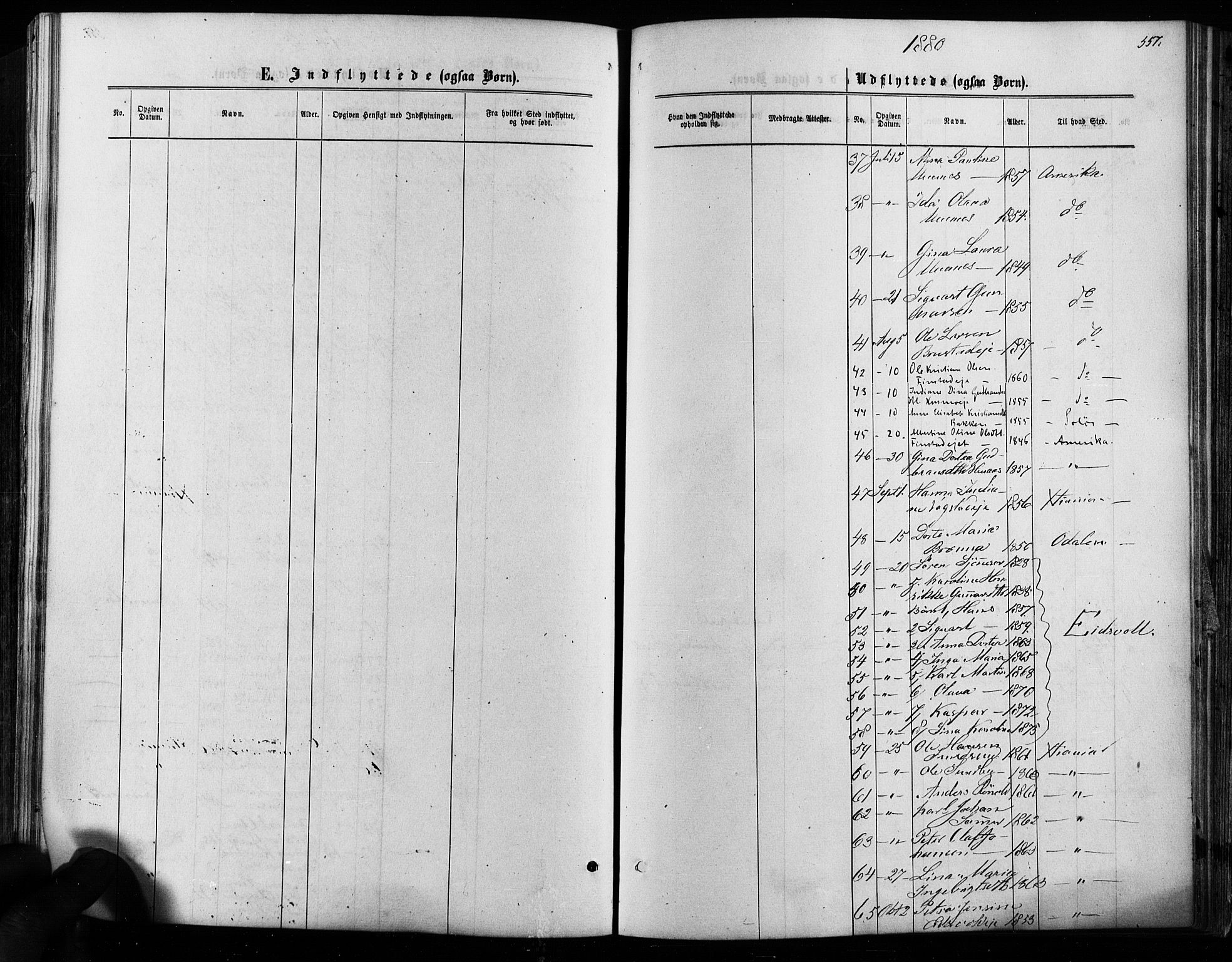 Nes prestekontor Kirkebøker, AV/SAO-A-10410/F/Fa/L0009: Parish register (official) no. I 9, 1875-1882, p. 557