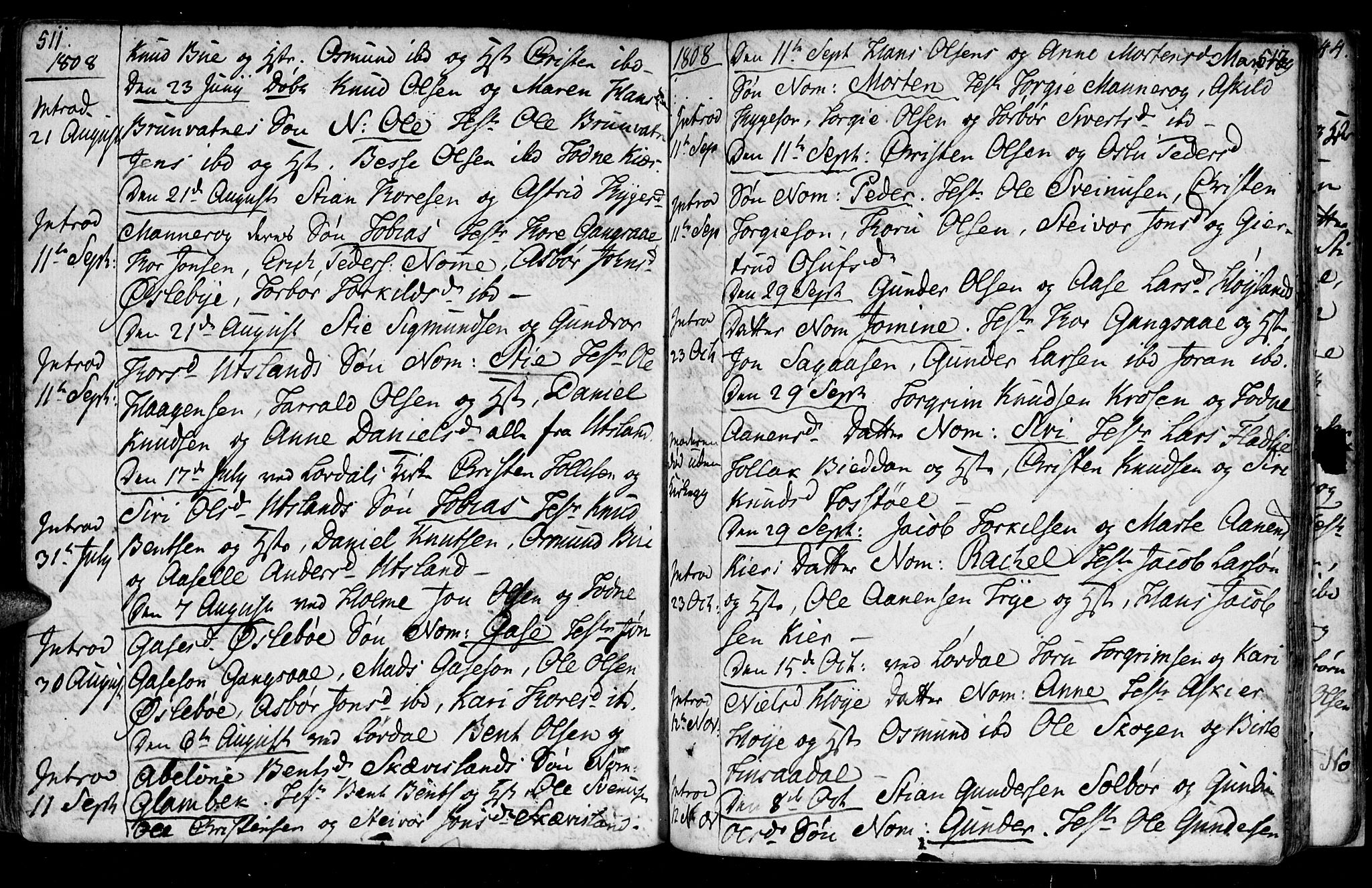 Holum sokneprestkontor, AV/SAK-1111-0022/F/Fa/Fac/L0001: Parish register (official) no. A 1, 1773-1820, p. 511-512