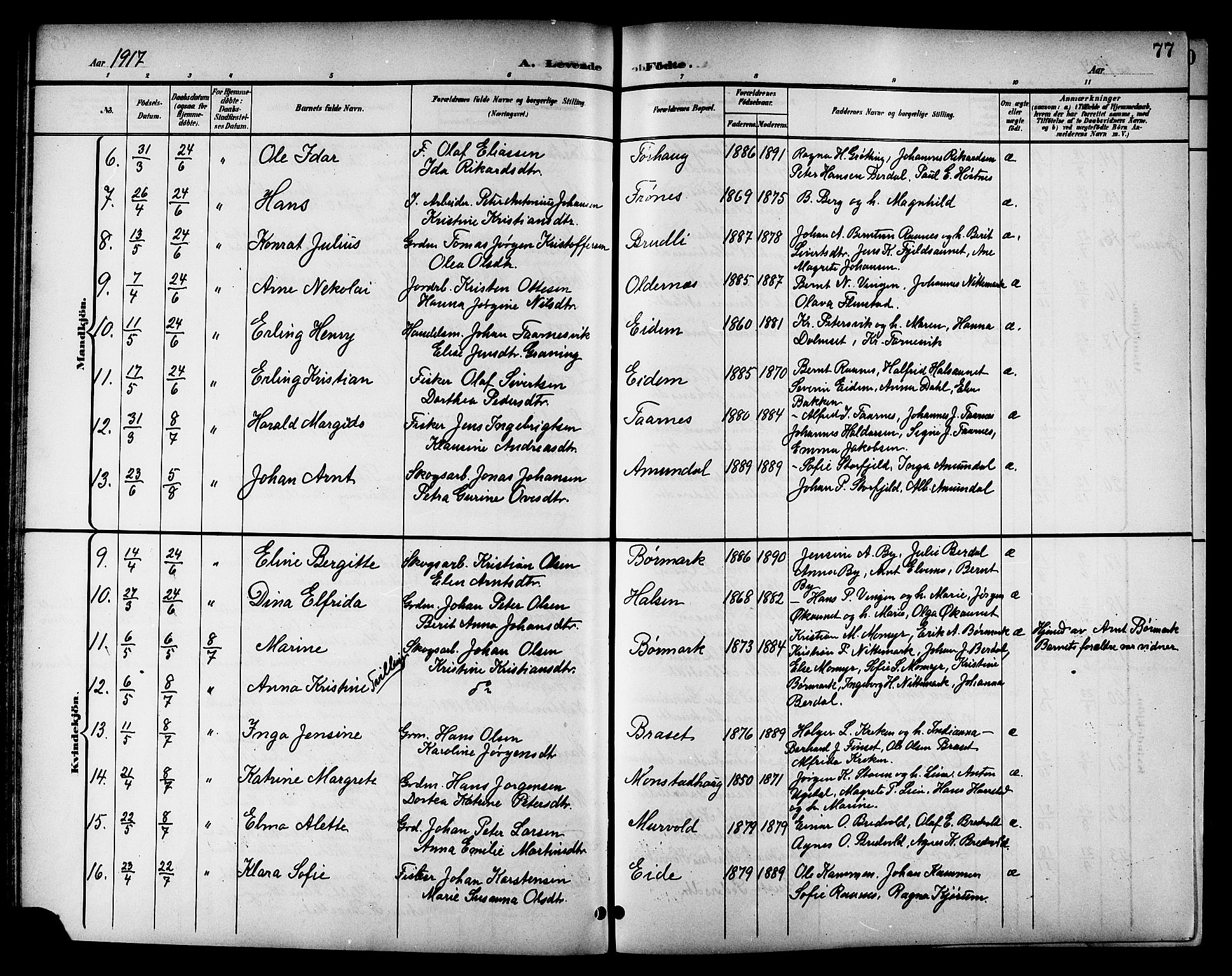 Ministerialprotokoller, klokkerbøker og fødselsregistre - Sør-Trøndelag, SAT/A-1456/655/L0688: Parish register (copy) no. 655C04, 1899-1922, p. 77