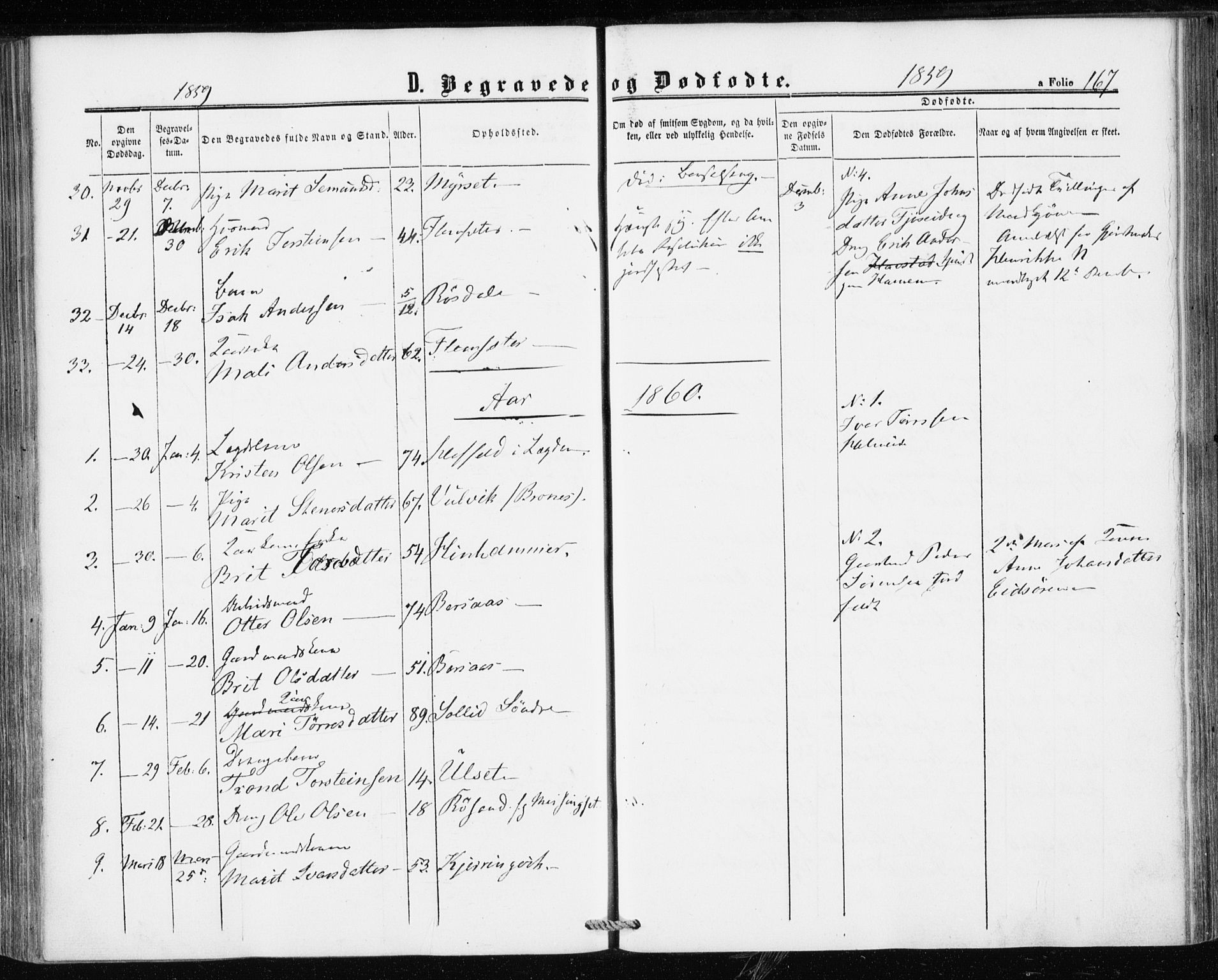 Ministerialprotokoller, klokkerbøker og fødselsregistre - Møre og Romsdal, AV/SAT-A-1454/586/L0985: Parish register (official) no. 586A11, 1857-1866, p. 167