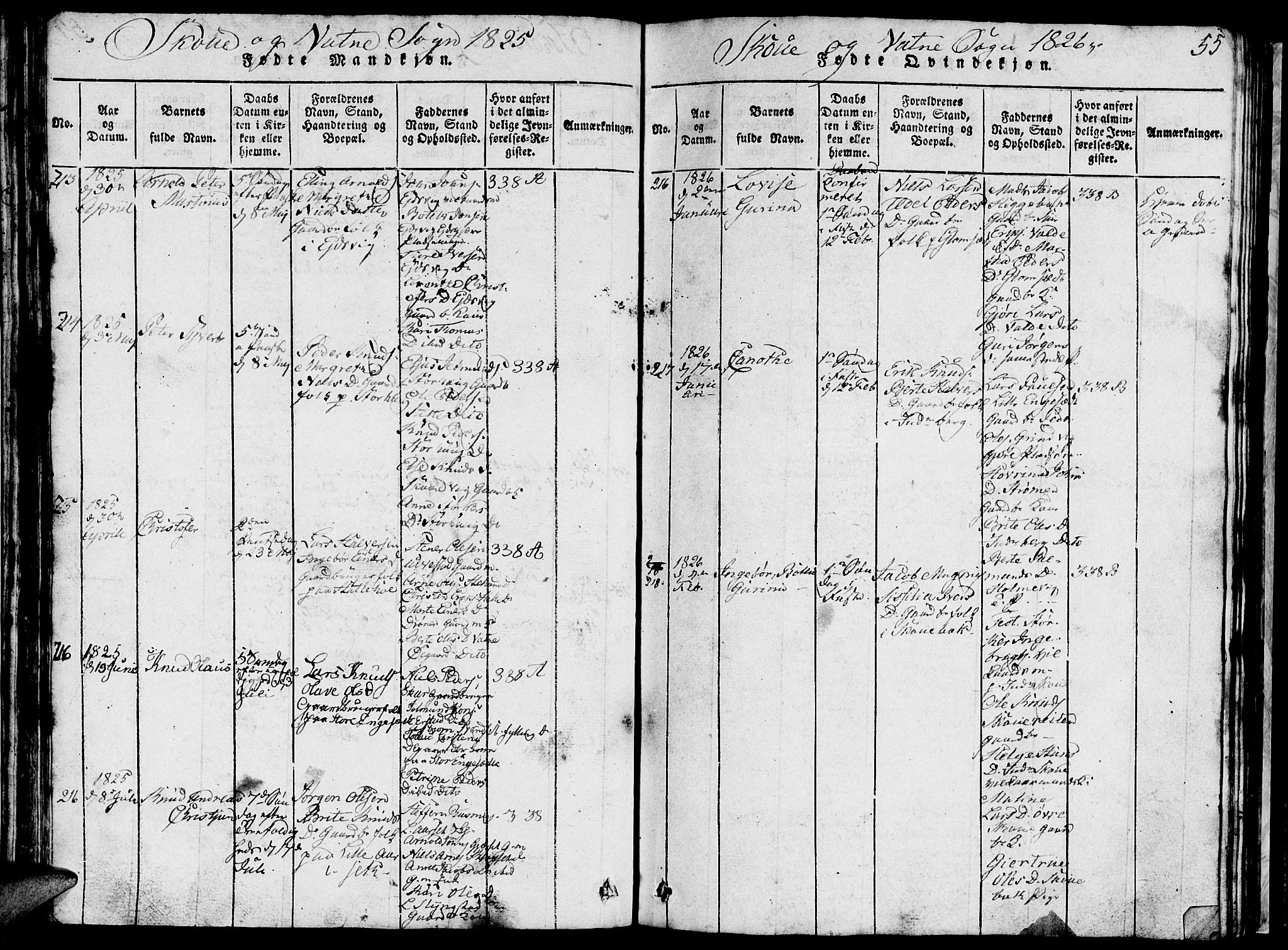 Ministerialprotokoller, klokkerbøker og fødselsregistre - Møre og Romsdal, AV/SAT-A-1454/524/L0360: Parish register (copy) no. 524C01, 1816-1830, p. 55