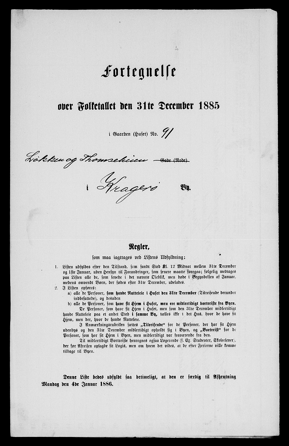 SAKO, 1885 census for 0801 Kragerø, 1885, p. 834