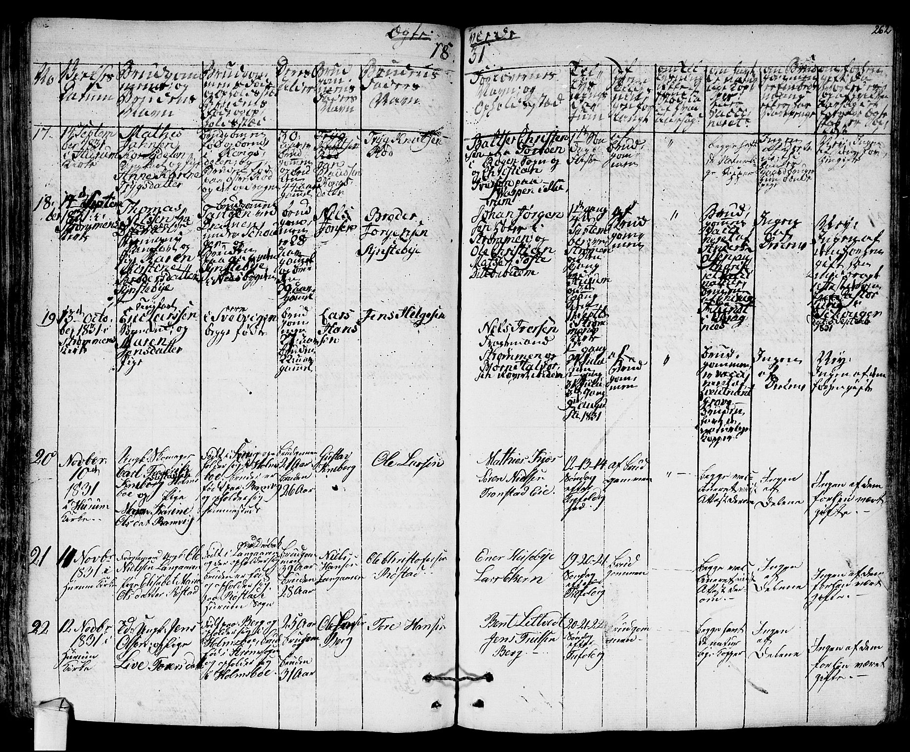 Hurum kirkebøker, AV/SAKO-A-229/F/Fa/L0010: Parish register (official) no. 10, 1827-1846, p. 262