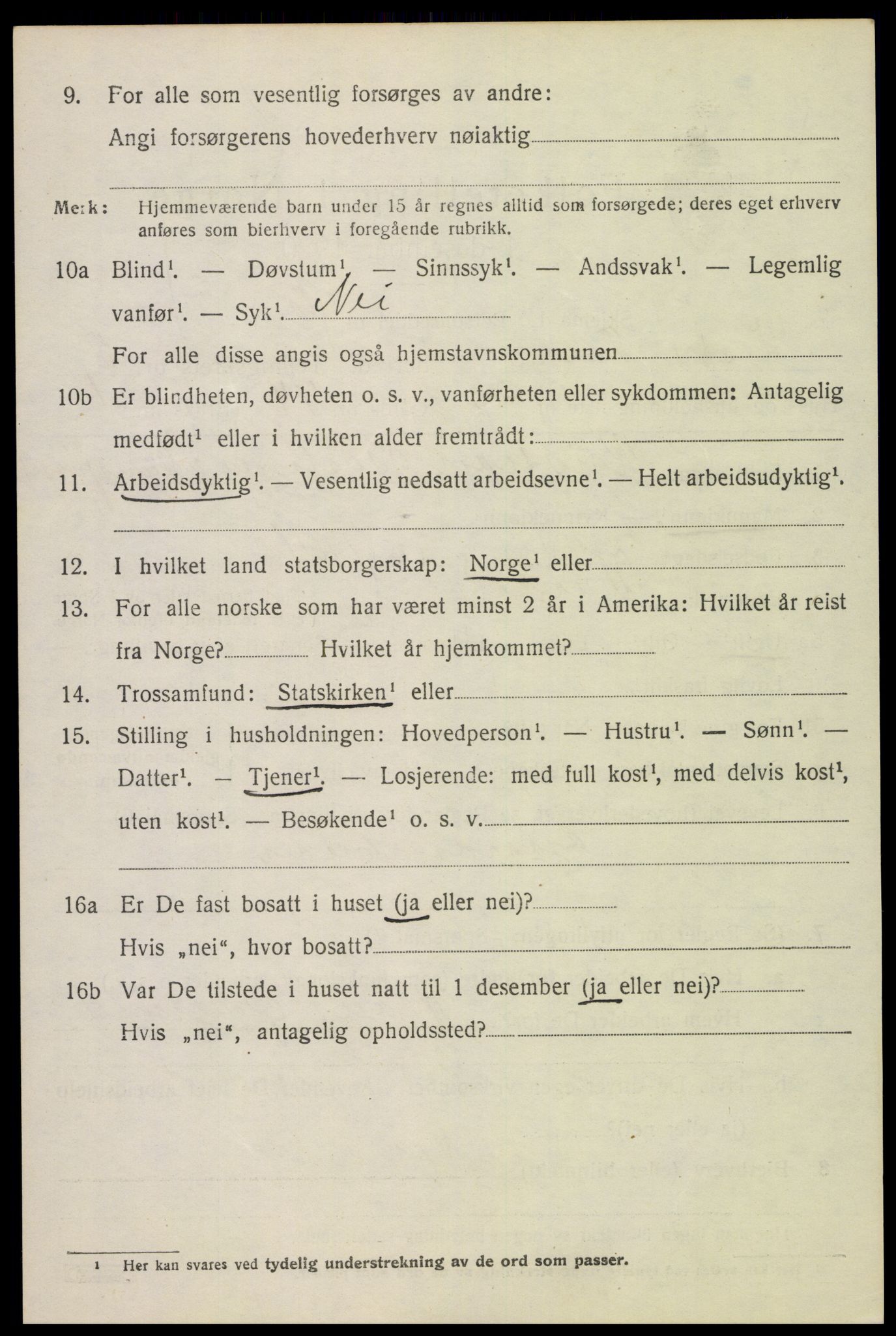 SAH, 1920 census for Vestre Toten, 1920, p. 7587