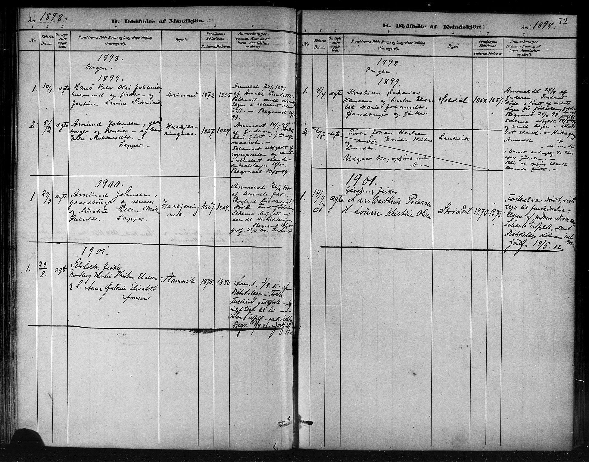 Ministerialprotokoller, klokkerbøker og fødselsregistre - Nordland, AV/SAT-A-1459/858/L0831: Parish register (official) no. 858A01, 1884-1902, p. 72