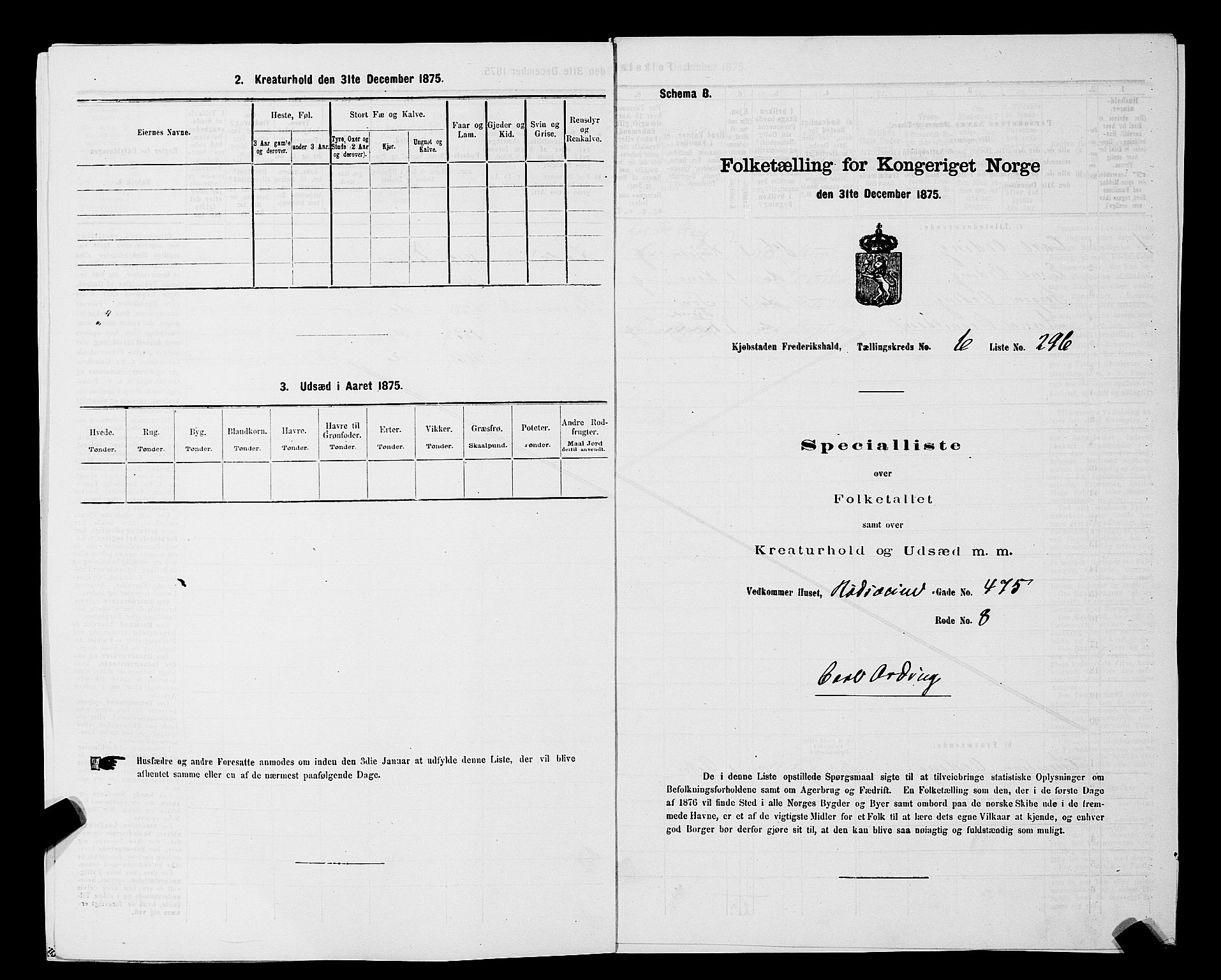 RA, 1875 census for 0101P Fredrikshald, 1875, p. 684