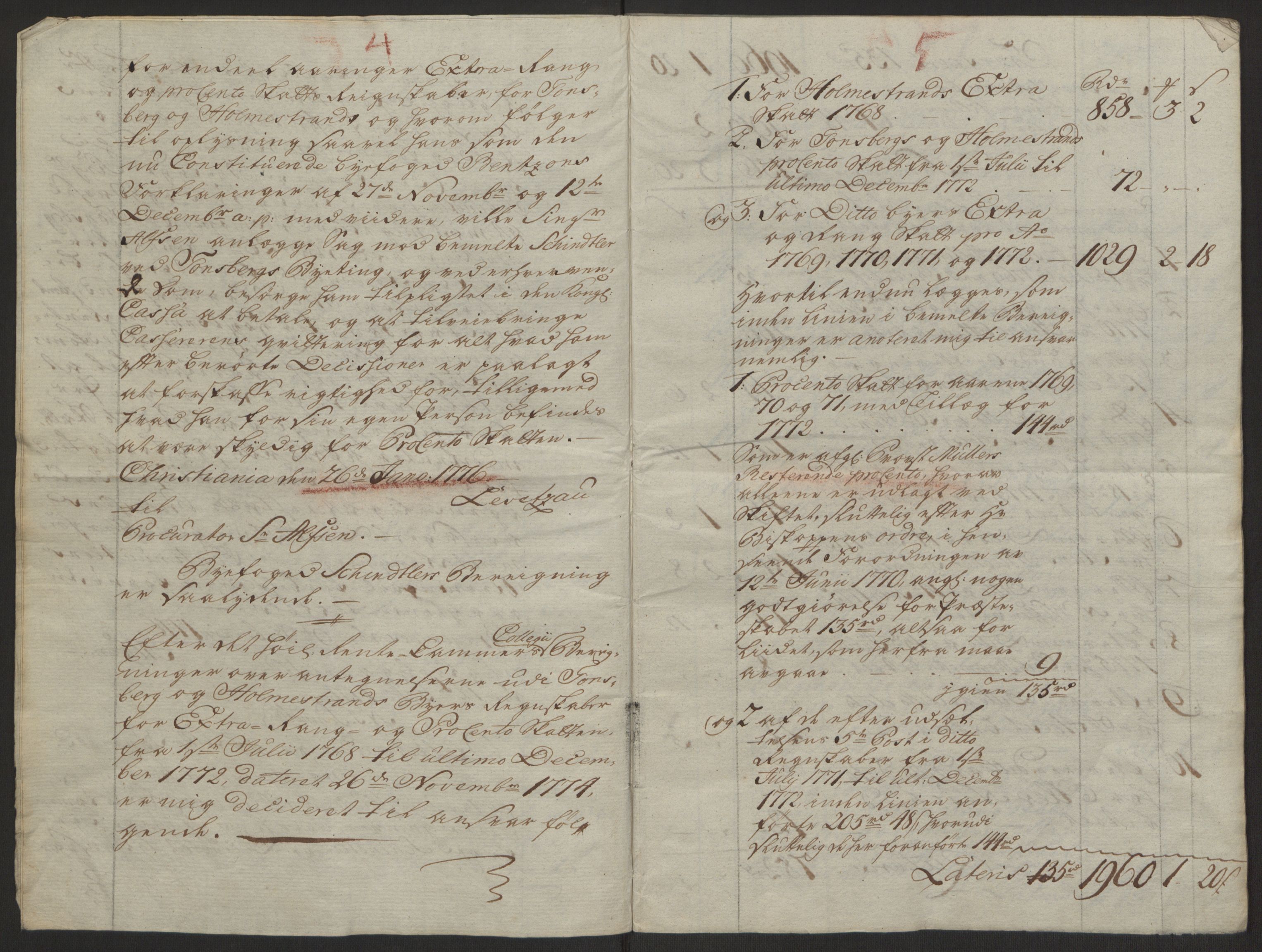 Rentekammeret inntil 1814, Reviderte regnskaper, Byregnskaper, AV/RA-EA-4066/R/Rh/L0162/0001: [H4] Kontribusjonsregnskap / Ekstraskatt, Tønsberg, 1762-1772, p. 481