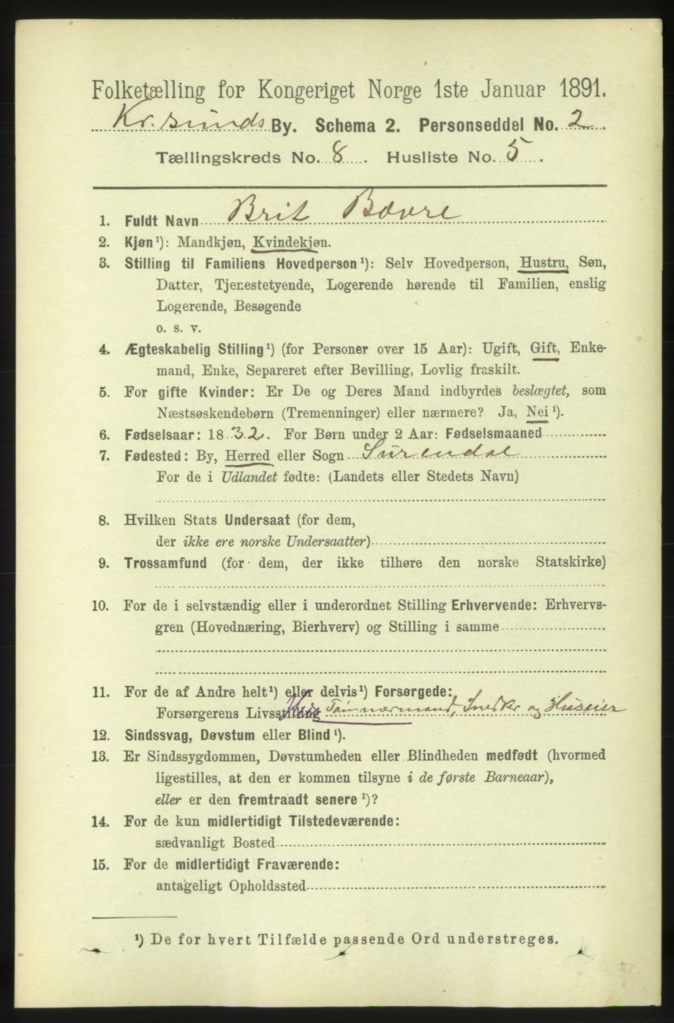 RA, 1891 census for 1503 Kristiansund, 1891, p. 6294