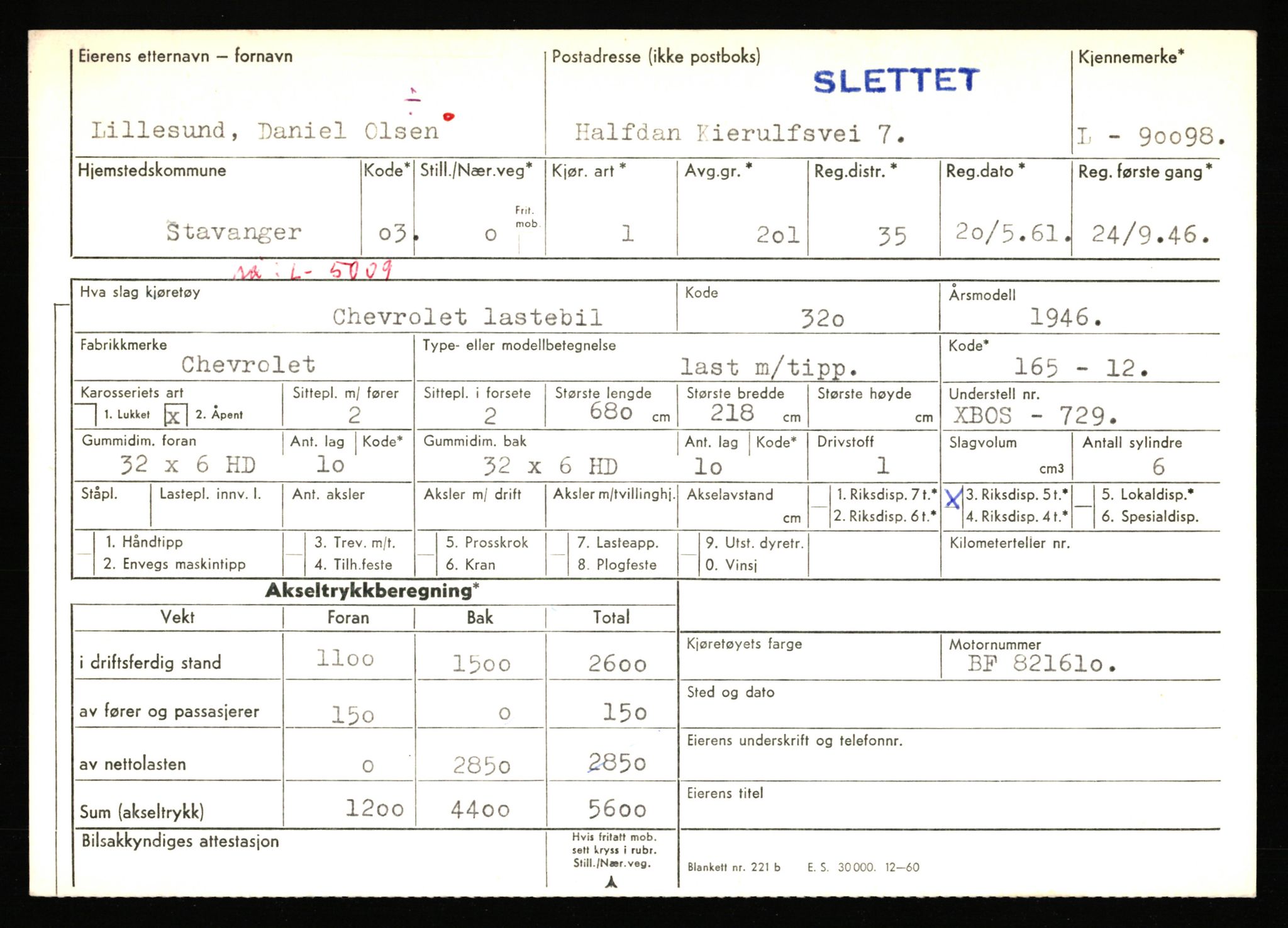 Stavanger trafikkstasjon, AV/SAST-A-101942/0/F/L0075: L-88800 - L-92499, 1930-1971, p. 875