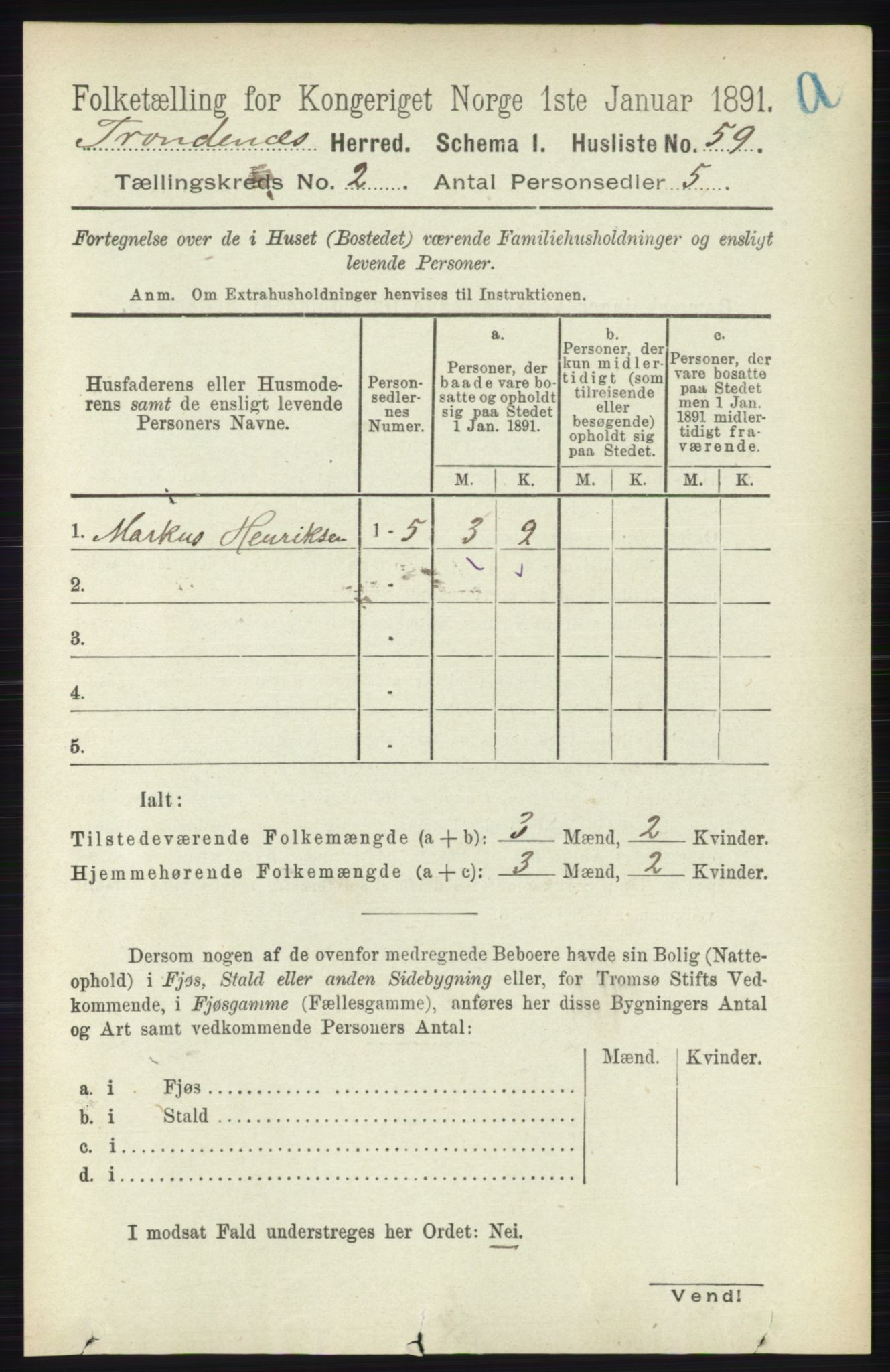 RA, 1891 census for 1914 Trondenes, 1891, p. 637