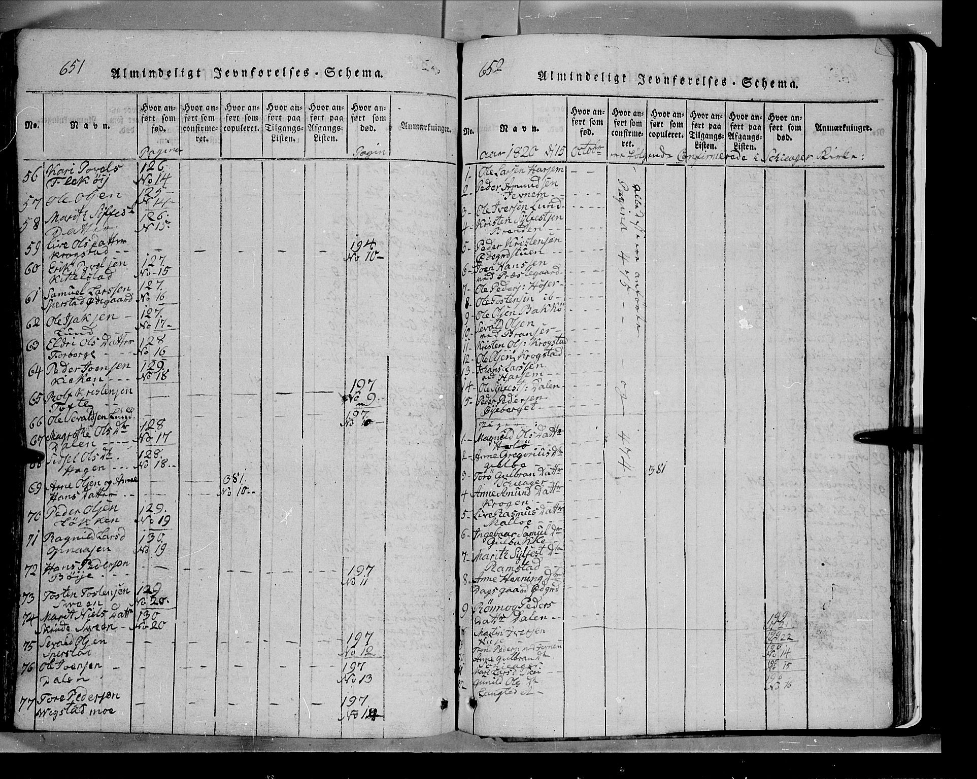 Lom prestekontor, AV/SAH-PREST-070/L/L0003: Parish register (copy) no. 3, 1815-1844, p. 651-652