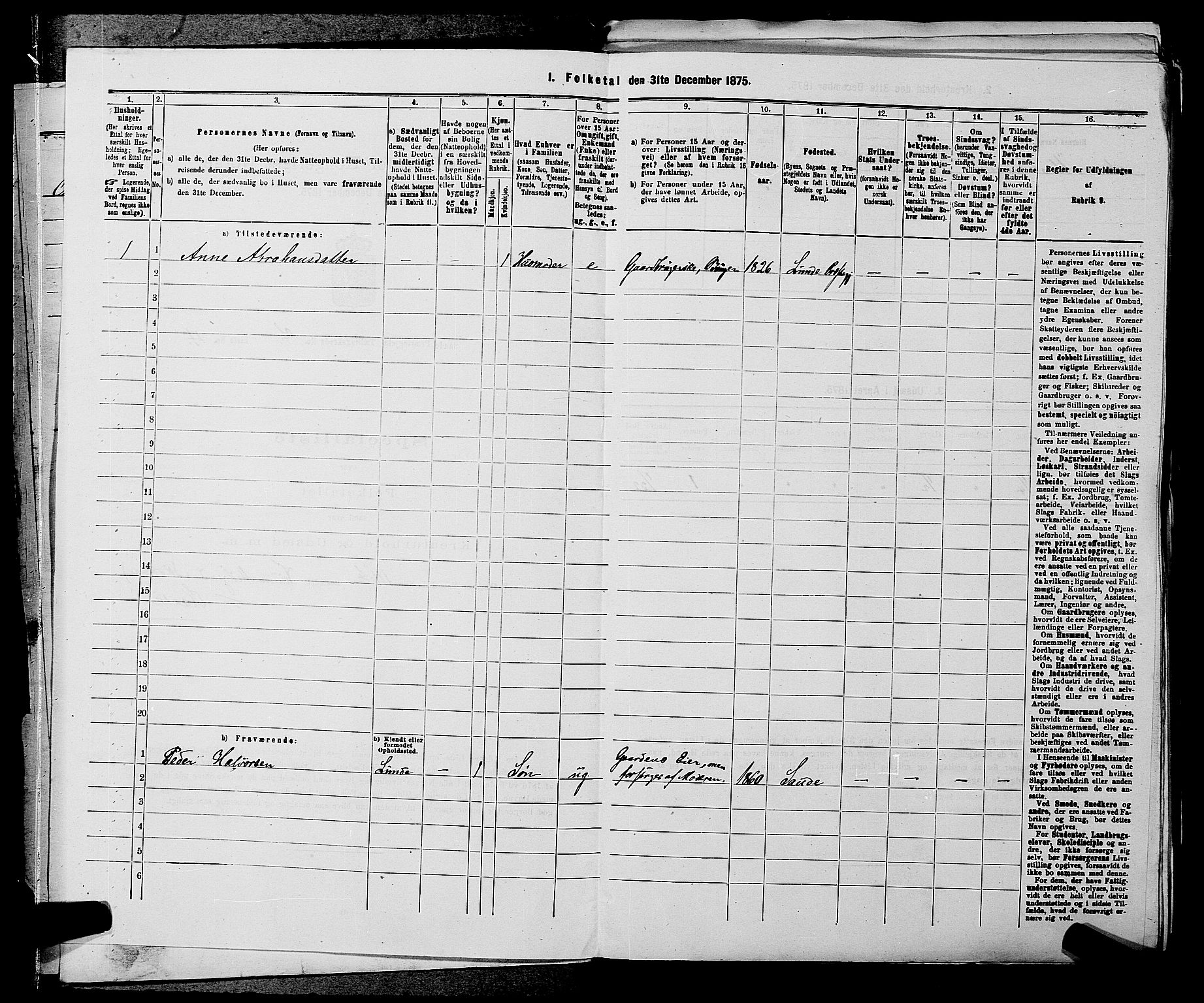 SAKO, 1875 census for 0822P Sauherad, 1875, p. 833