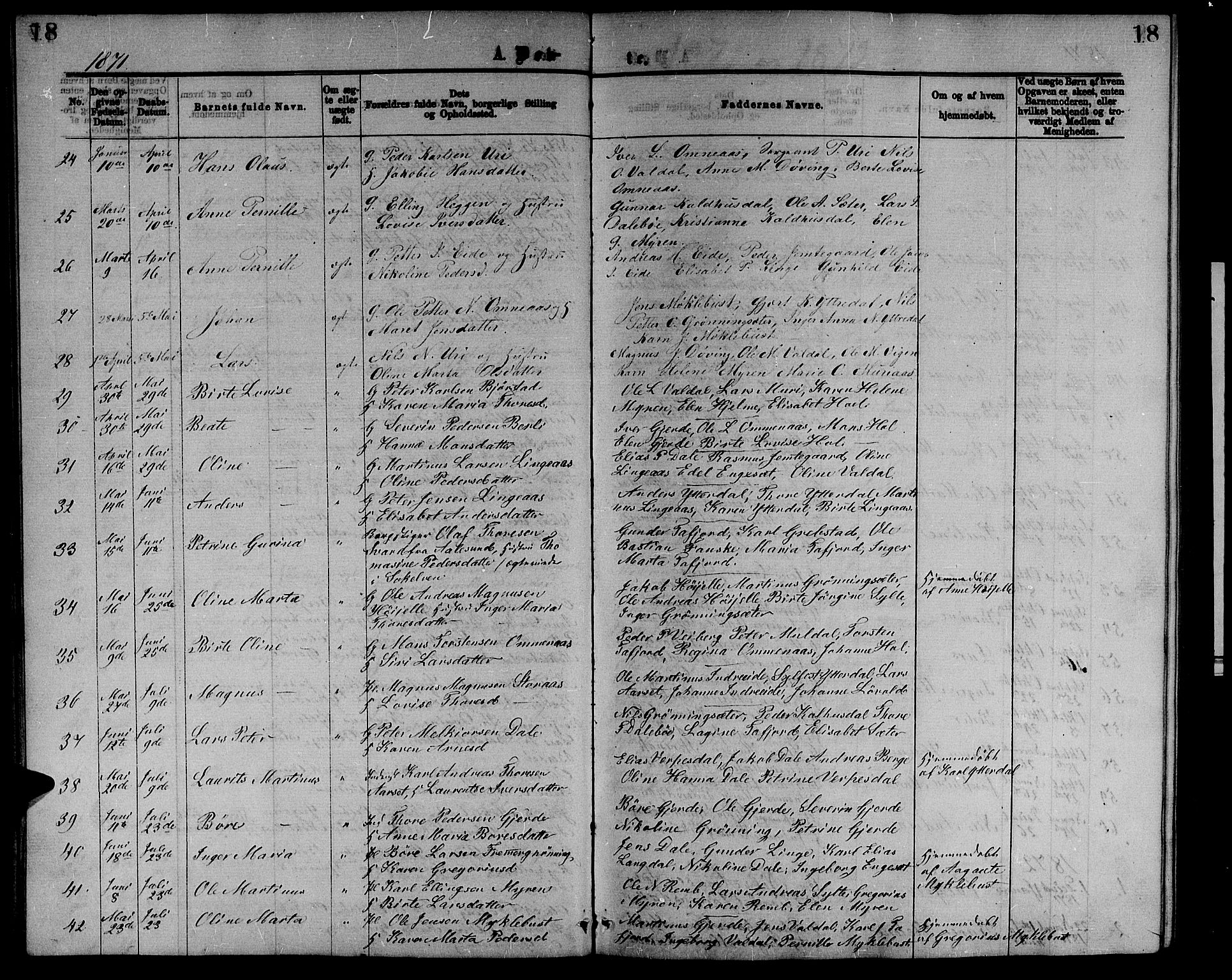Ministerialprotokoller, klokkerbøker og fødselsregistre - Møre og Romsdal, SAT/A-1454/519/L0262: Parish register (copy) no. 519C03, 1866-1884, p. 18