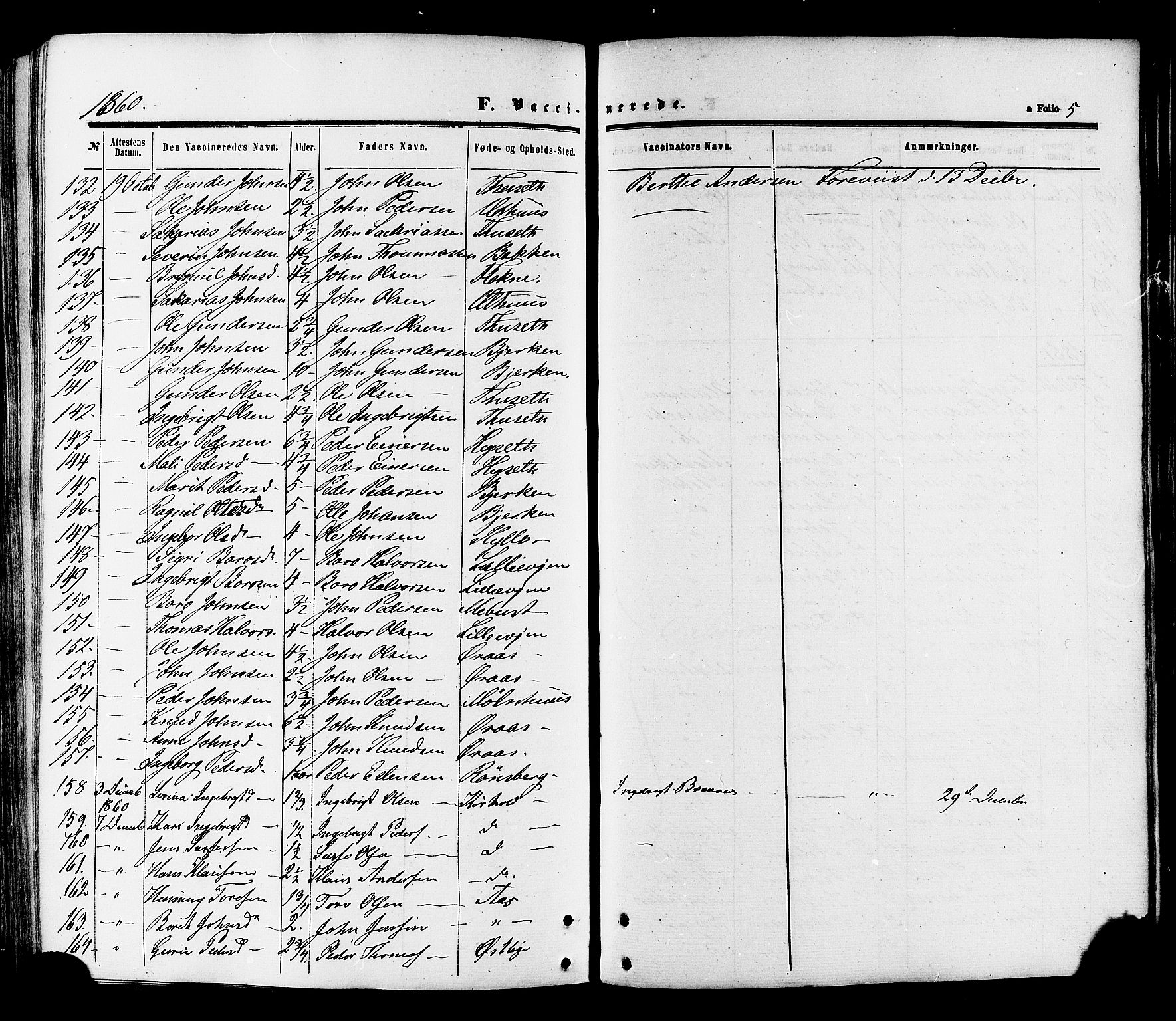 Ministerialprotokoller, klokkerbøker og fødselsregistre - Sør-Trøndelag, AV/SAT-A-1456/695/L1147: Parish register (official) no. 695A07, 1860-1877, p. 5