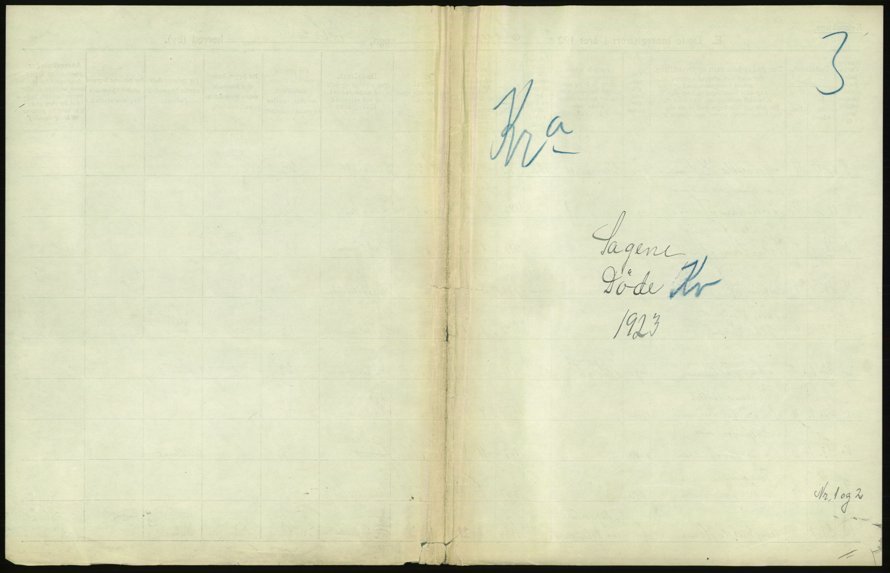 Statistisk sentralbyrå, Sosiodemografiske emner, Befolkning, AV/RA-S-2228/D/Df/Dfc/Dfcc/L0010: Kristiania: Døde, dødfødte, 1923, p. 171