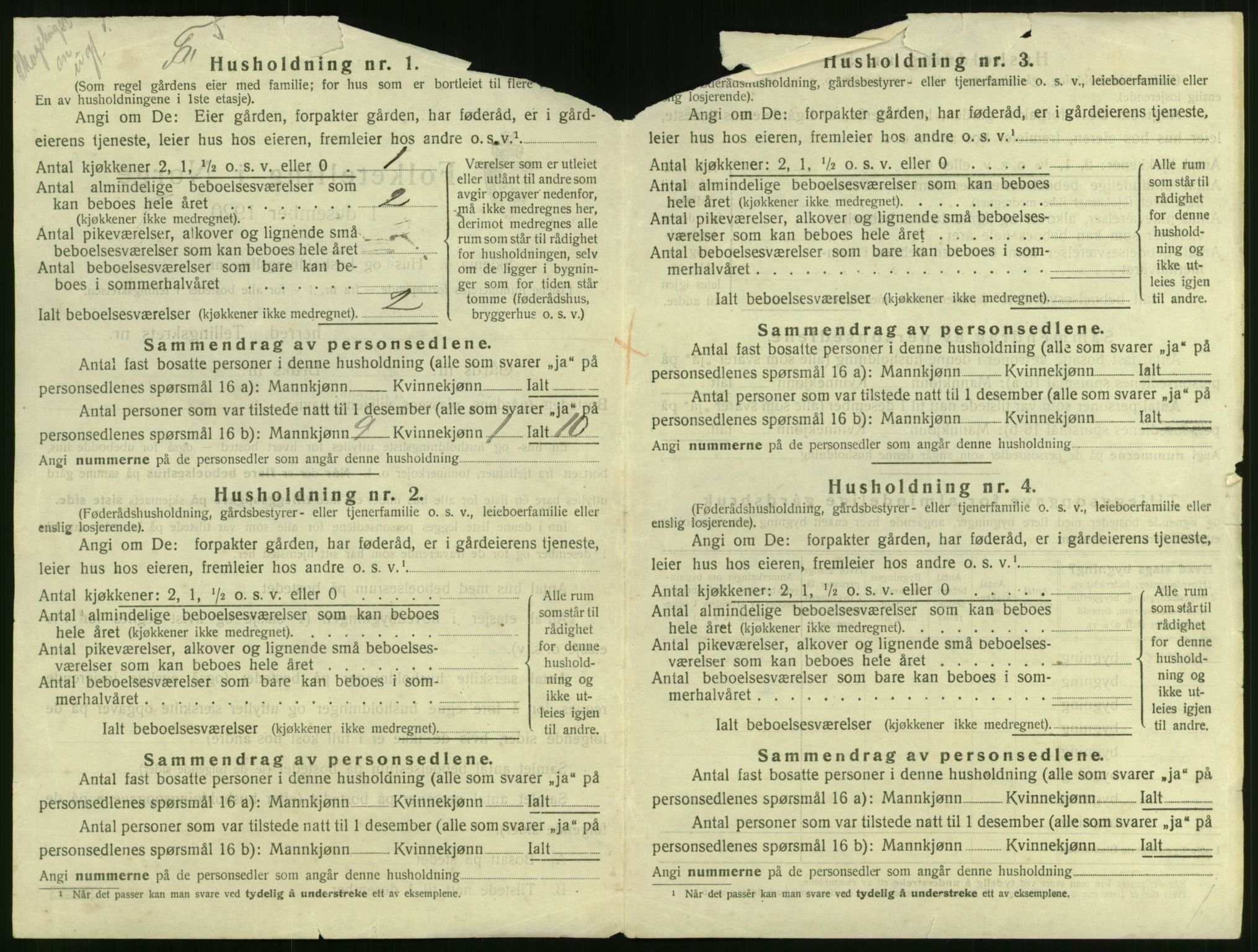 SAT, 1920 census for Grytten, 1920, p. 35