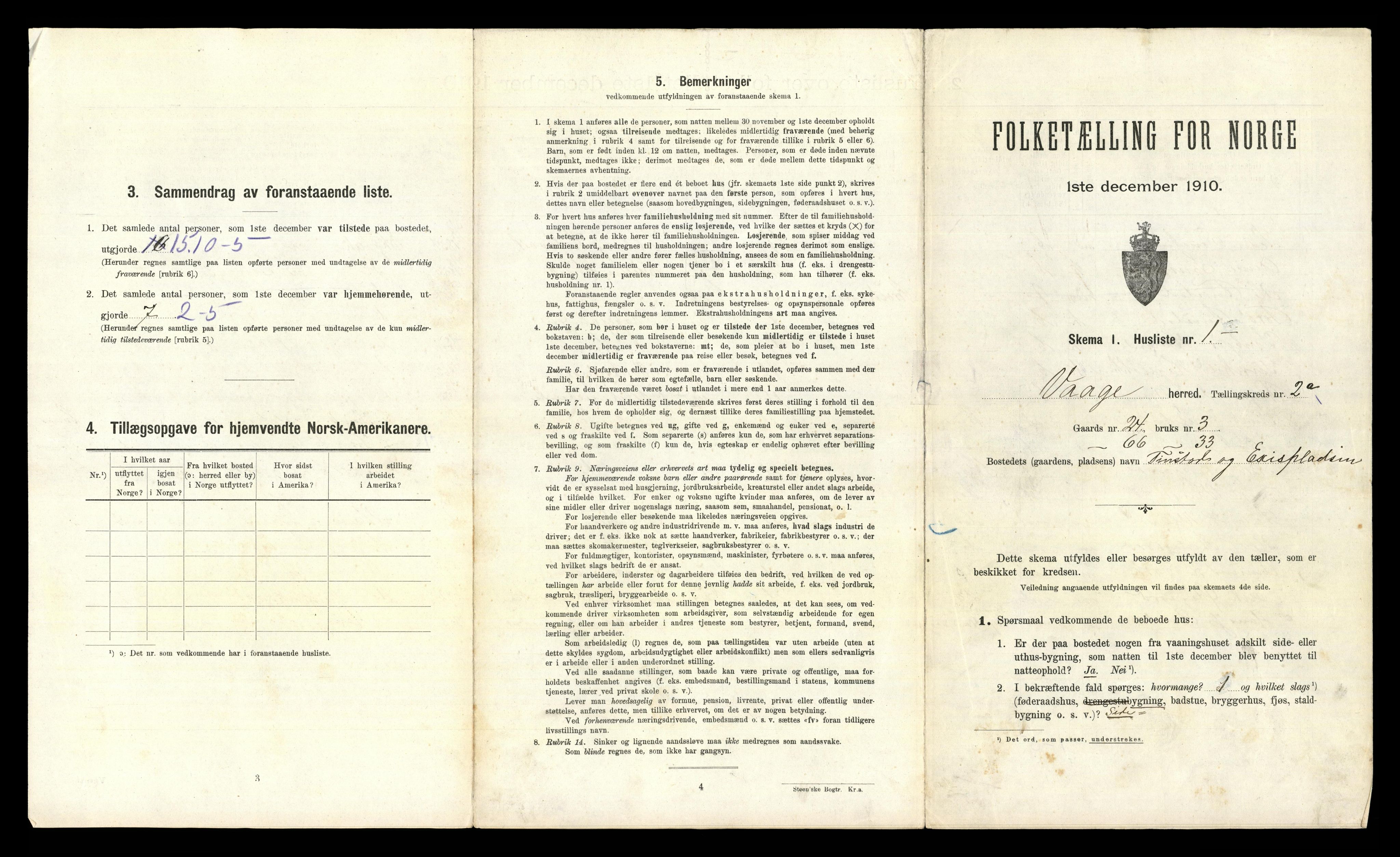 RA, 1910 census for Vågå, 1910, p. 655