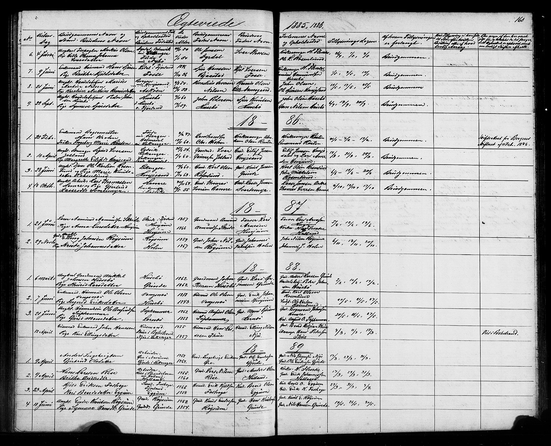 Leikanger sokneprestembete, AV/SAB-A-81001/H/Hab/Haba/L0001: Parish register (copy) no. A 1, 1873-1916, p. 160