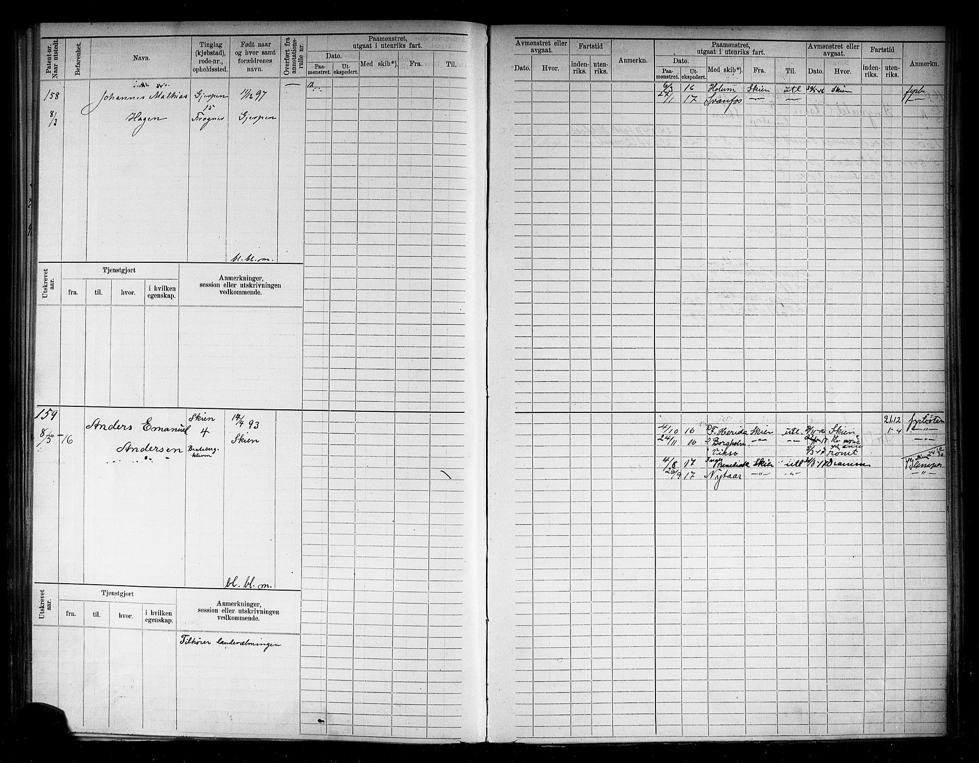 Skien innrulleringskontor, AV/SAKO-A-832/F/Fb/L0009: Hovedrulle, 1885-1931, p. 83