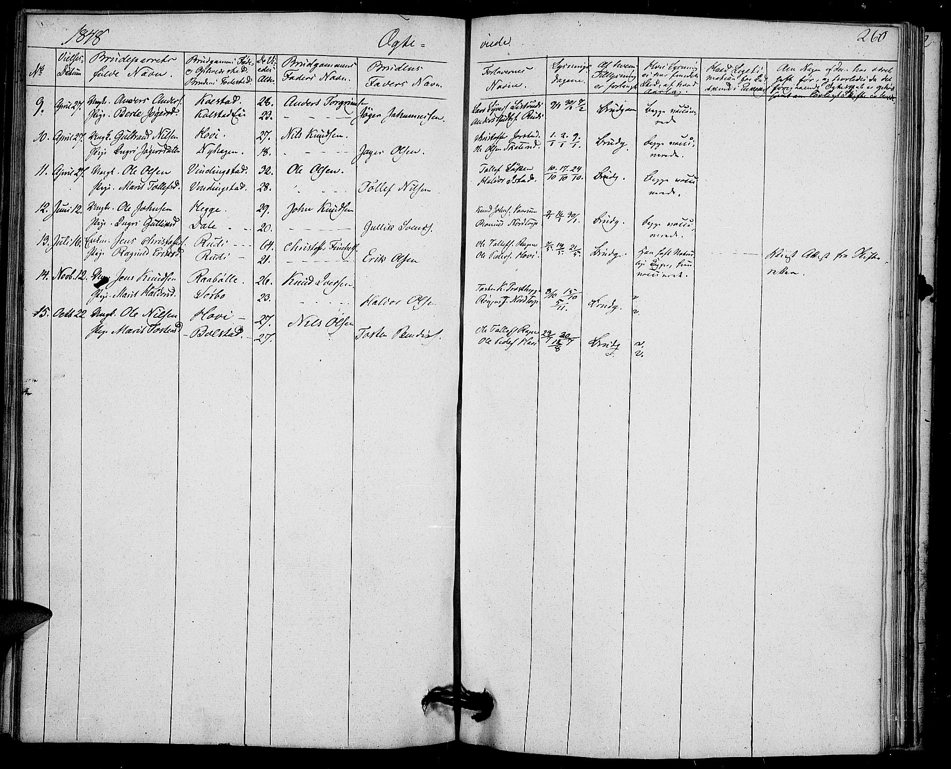 Slidre prestekontor, SAH/PREST-134/H/Ha/Haa/L0004: Parish register (official) no. 4, 1831-1848, p. 260