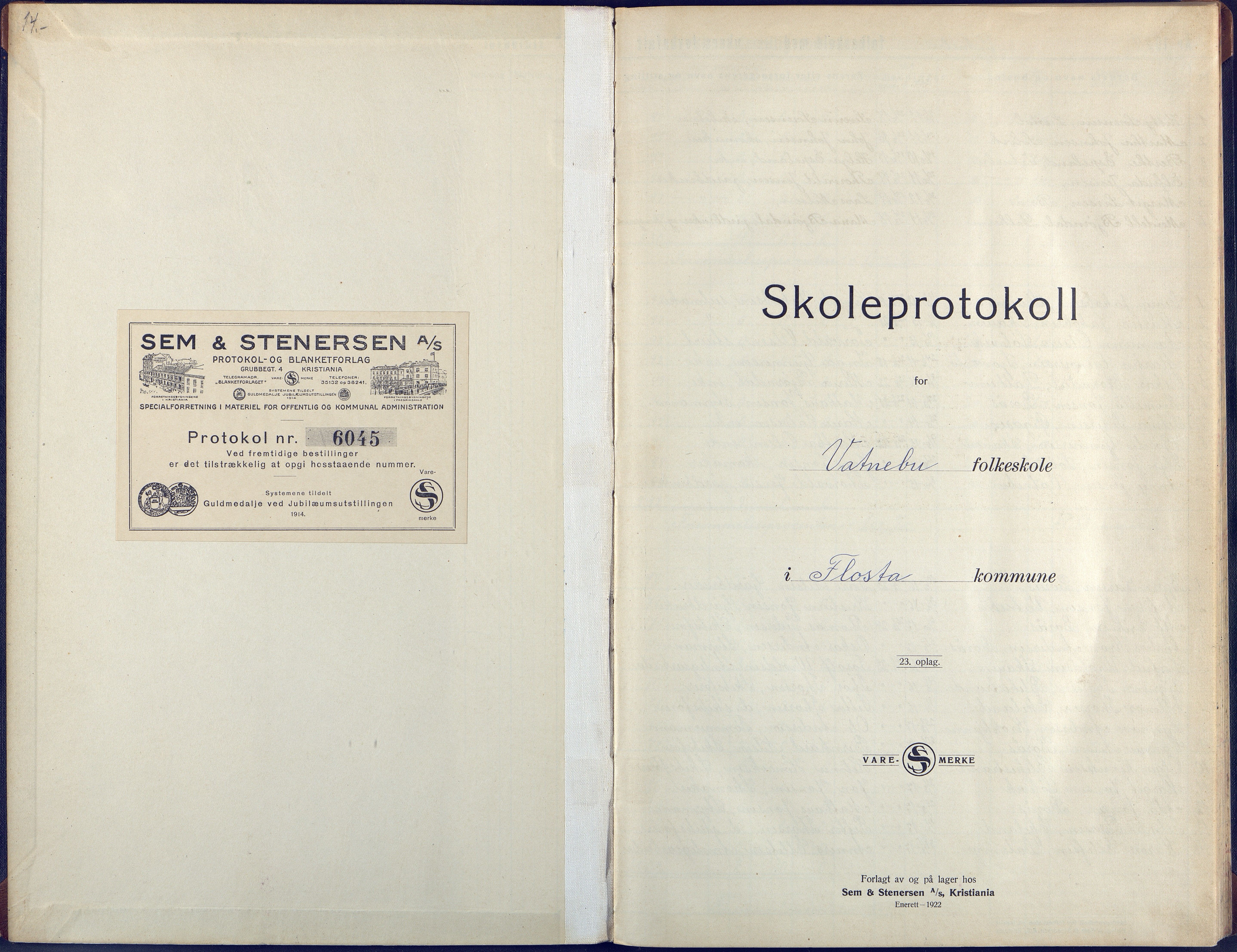 Flosta kommune, Vatnebu skole, AAKS/KA0916-550d/F3/L0004: Skoleprotokoll, 1924-1931