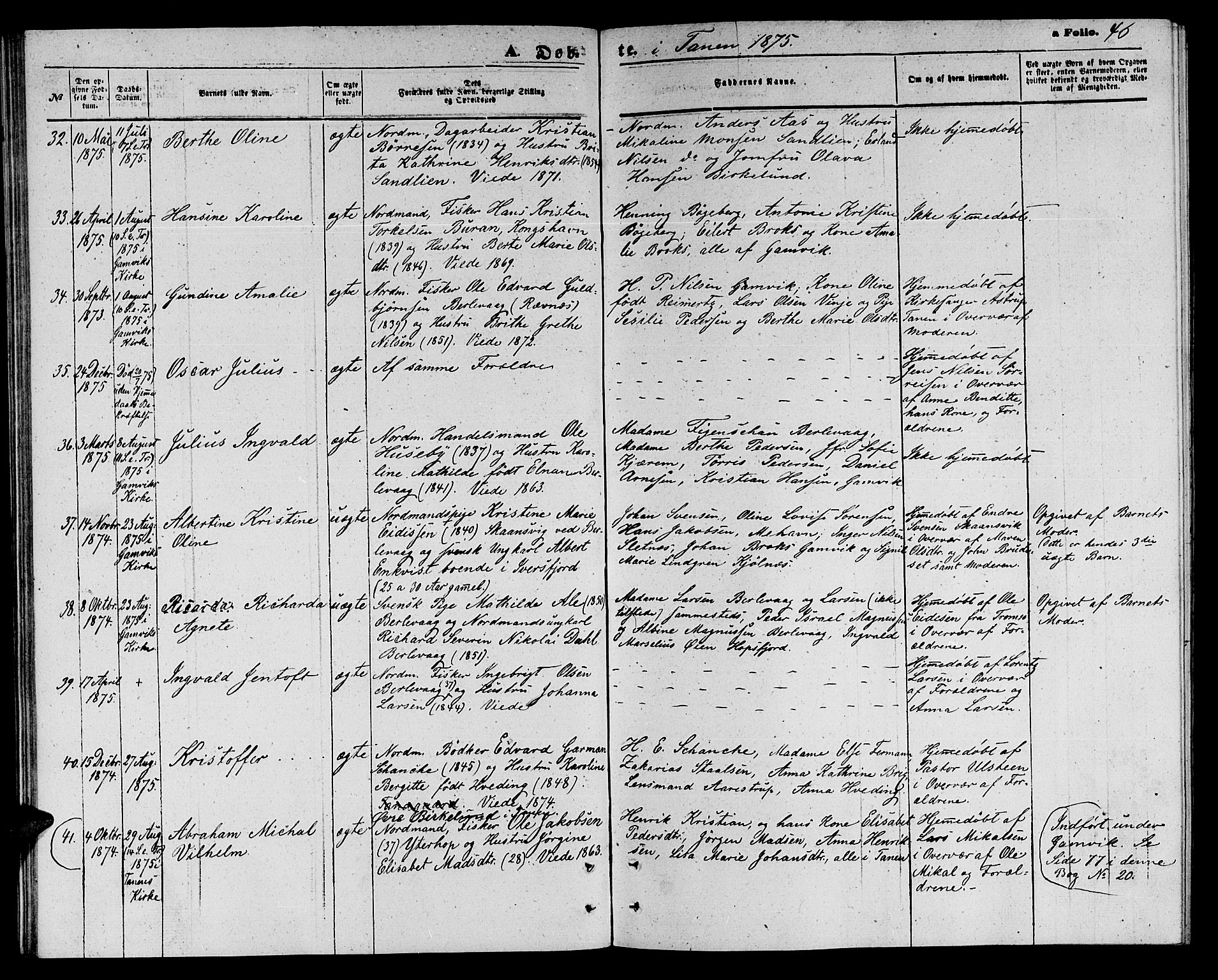 Tana sokneprestkontor, AV/SATØ-S-1334/H/Hb/L0002klokker: Parish register (copy) no. 2 /1, 1866-1877, p. 46