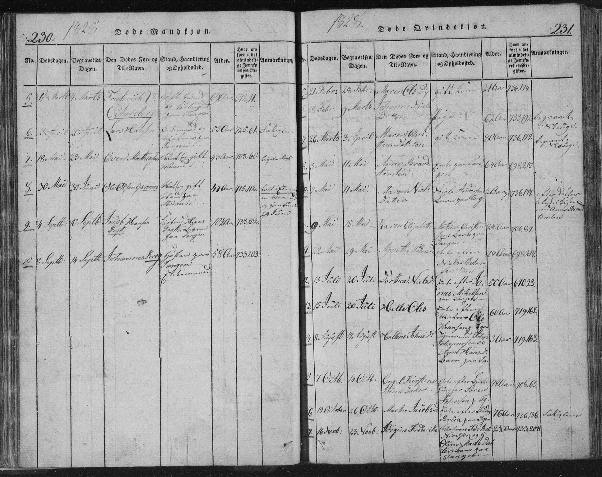 Strømsø kirkebøker, AV/SAKO-A-246/F/Fb/L0004: Parish register (official) no. II 4, 1814-1843, p. 230-231