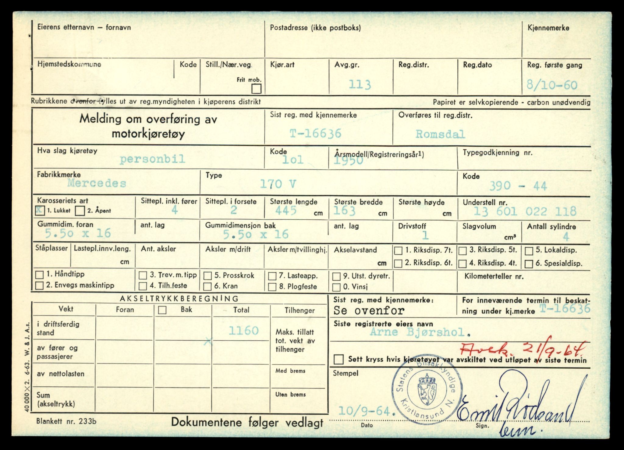 Møre og Romsdal vegkontor - Ålesund trafikkstasjon, SAT/A-4099/F/Fe/L0049: Registreringskort for kjøretøy T 14864 - T 18613, 1927-1998, p. 3297