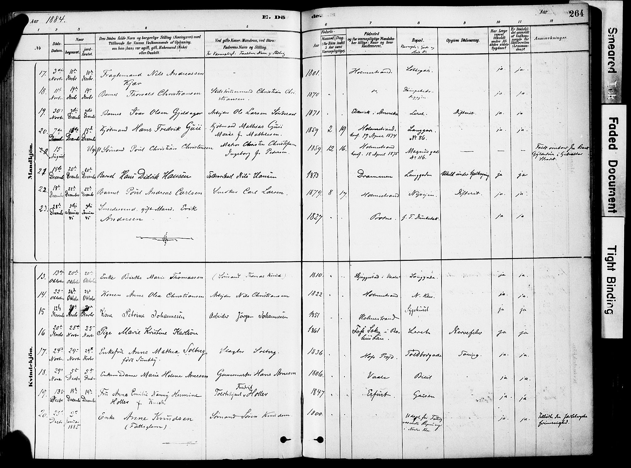 Holmestrand kirkebøker, AV/SAKO-A-346/F/Fa/L0004: Parish register (official) no. 4, 1880-1901, p. 264