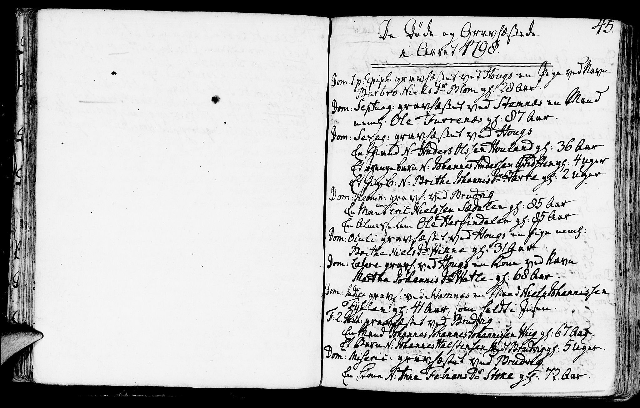 Haus sokneprestembete, SAB/A-75601/H/Haa: Parish register (official) no. A 11, 1796-1816, p. 45