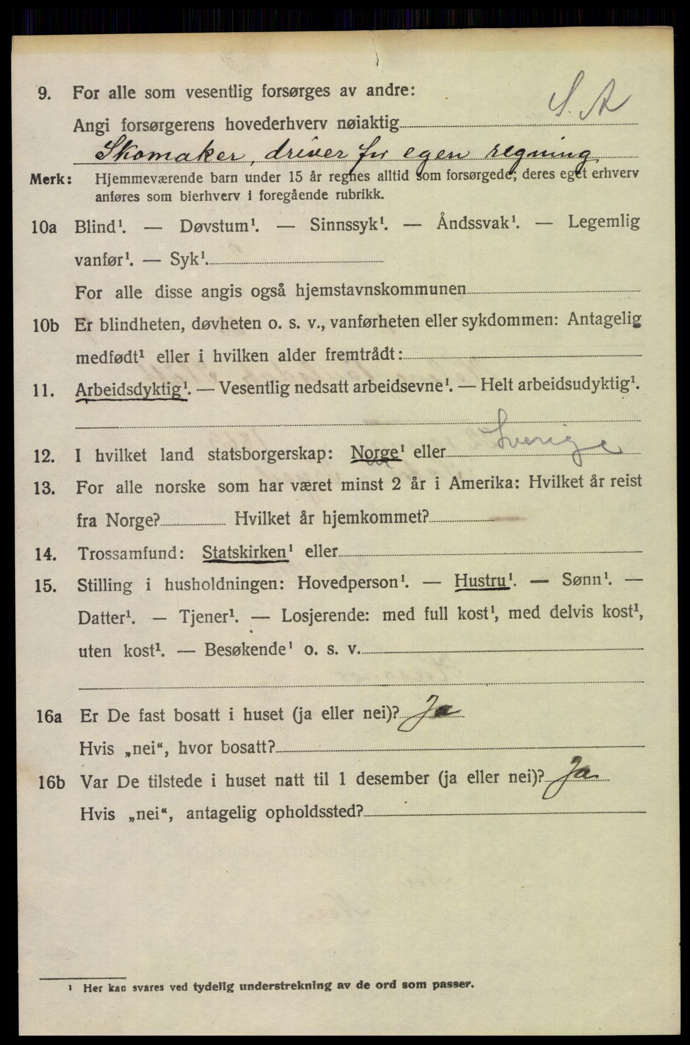 SAH, 1920 census for Trysil, 1920, p. 2540