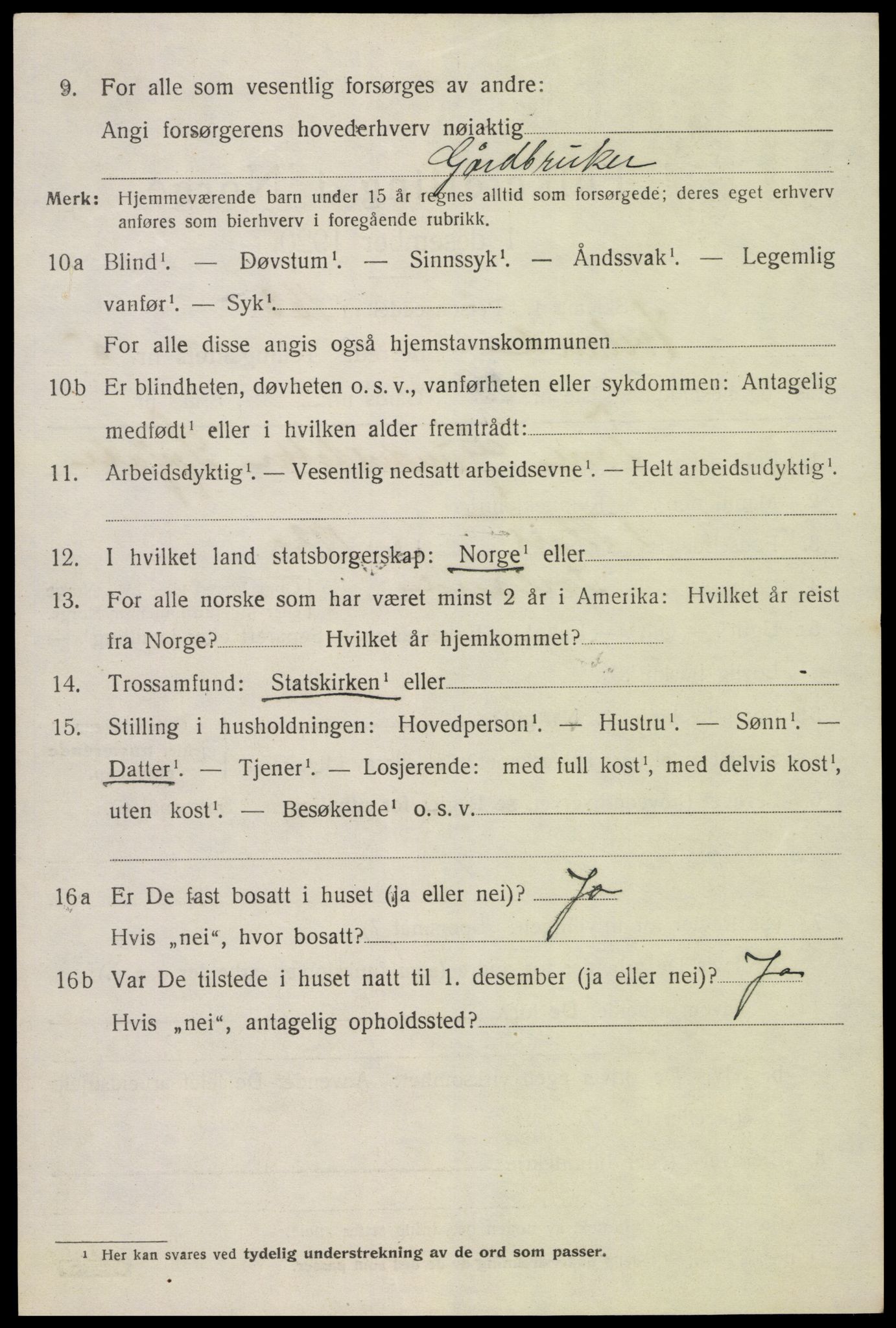 SAK, 1920 census for Iveland, 1920, p. 1910