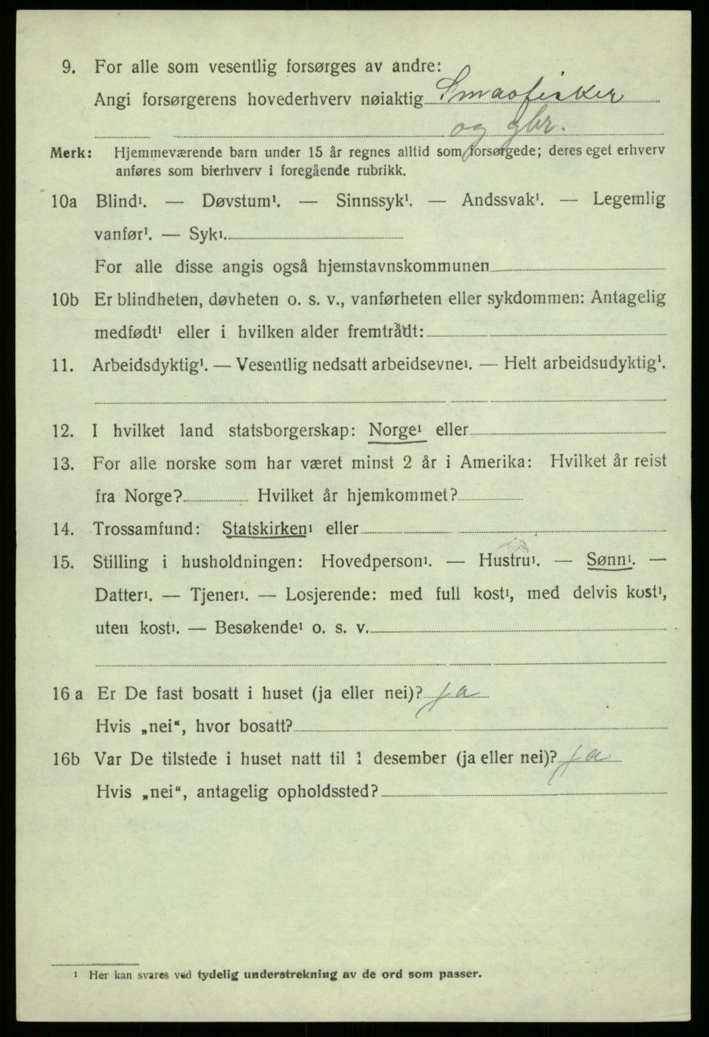 SAB, 1920 census for Os, 1920, p. 2941