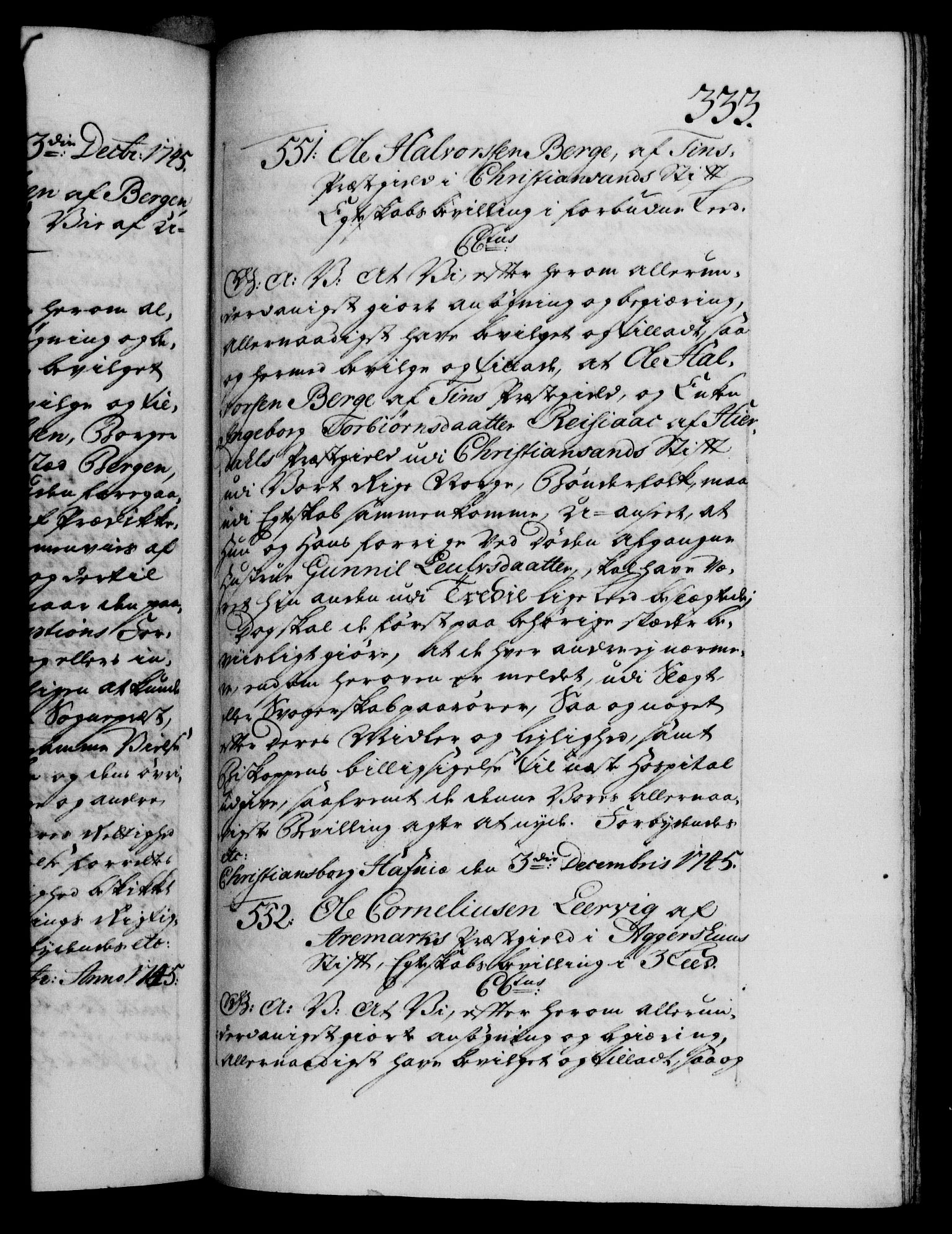 Danske Kanselli 1572-1799, AV/RA-EA-3023/F/Fc/Fca/Fcaa/L0034: Norske registre, 1745-1746, p. 333a