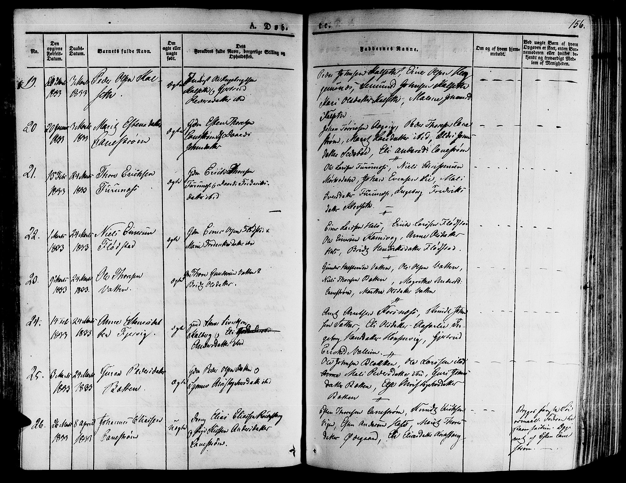 Ministerialprotokoller, klokkerbøker og fødselsregistre - Møre og Romsdal, AV/SAT-A-1454/592/L1025: Parish register (official) no. 592A03 /2, 1831-1849, p. 156