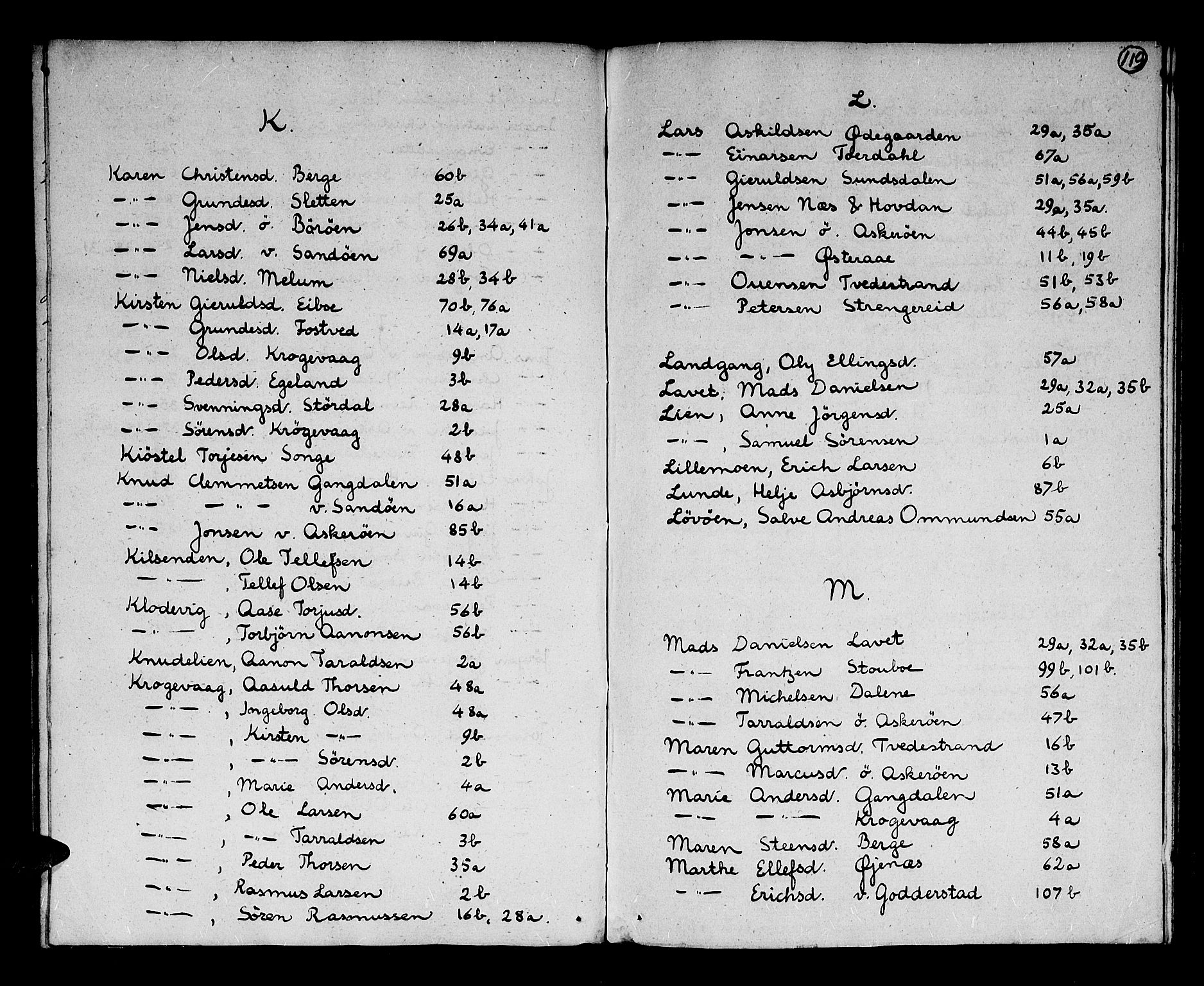 Nedenes sorenskriveri før 1824, AV/SAK-1221-0007/H/Hc/L0049: Skifteprotokoll med register nr 34, 1804-1824, p. 119