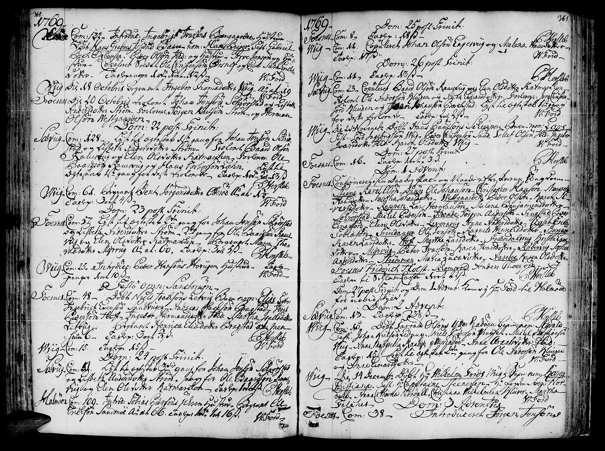 Ministerialprotokoller, klokkerbøker og fødselsregistre - Nord-Trøndelag, SAT/A-1458/773/L0607: Parish register (official) no. 773A01, 1751-1783, p. 360-361