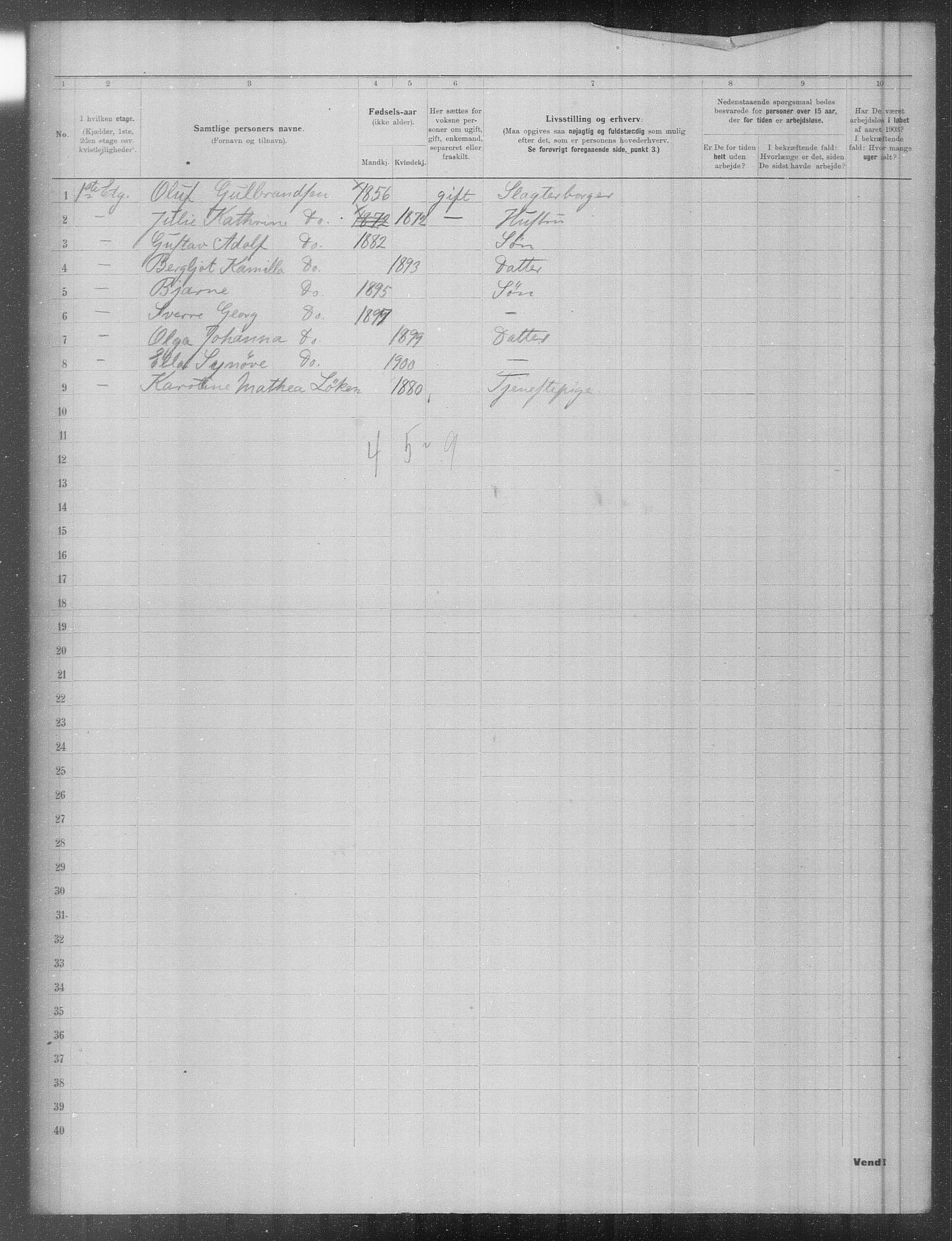 OBA, Municipal Census 1903 for Kristiania, 1903, p. 1441