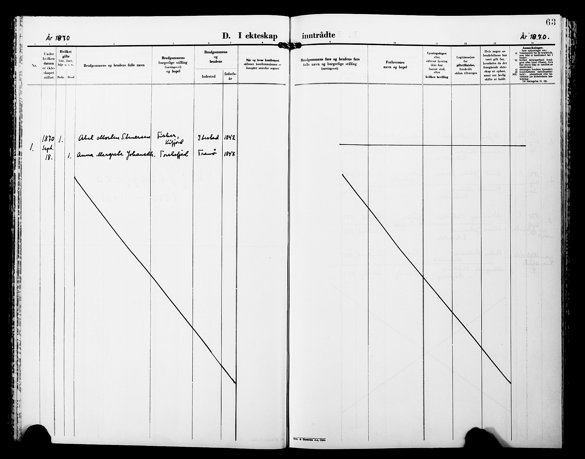 Lebesby sokneprestkontor, AV/SATØ-S-1353/H/Ha/L0005kirke: Parish register (official) no. 5, 1870-1902, p. 63