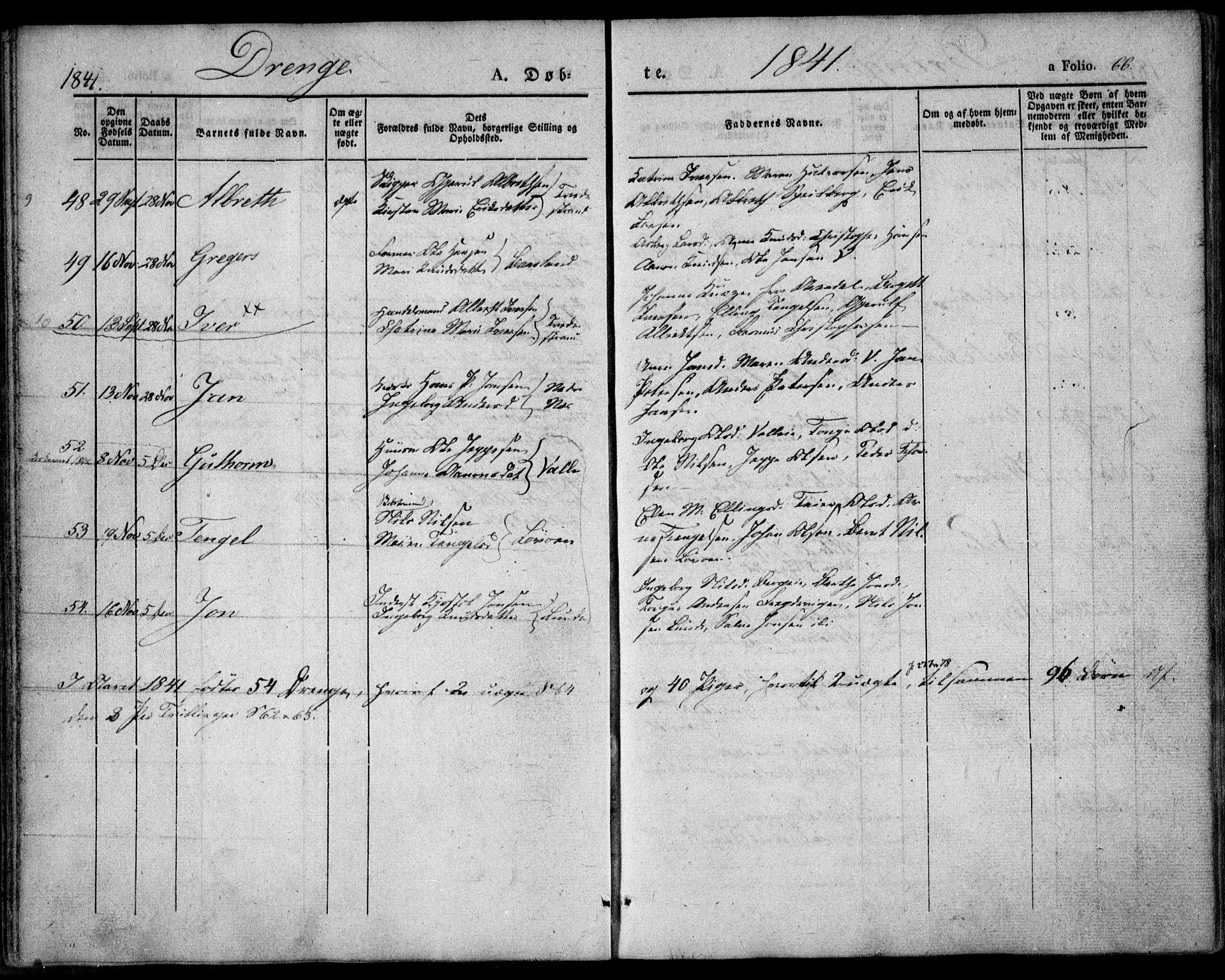 Holt sokneprestkontor, AV/SAK-1111-0021/F/Fa/L0007: Parish register (official) no. A 7, 1836-1848, p. 66