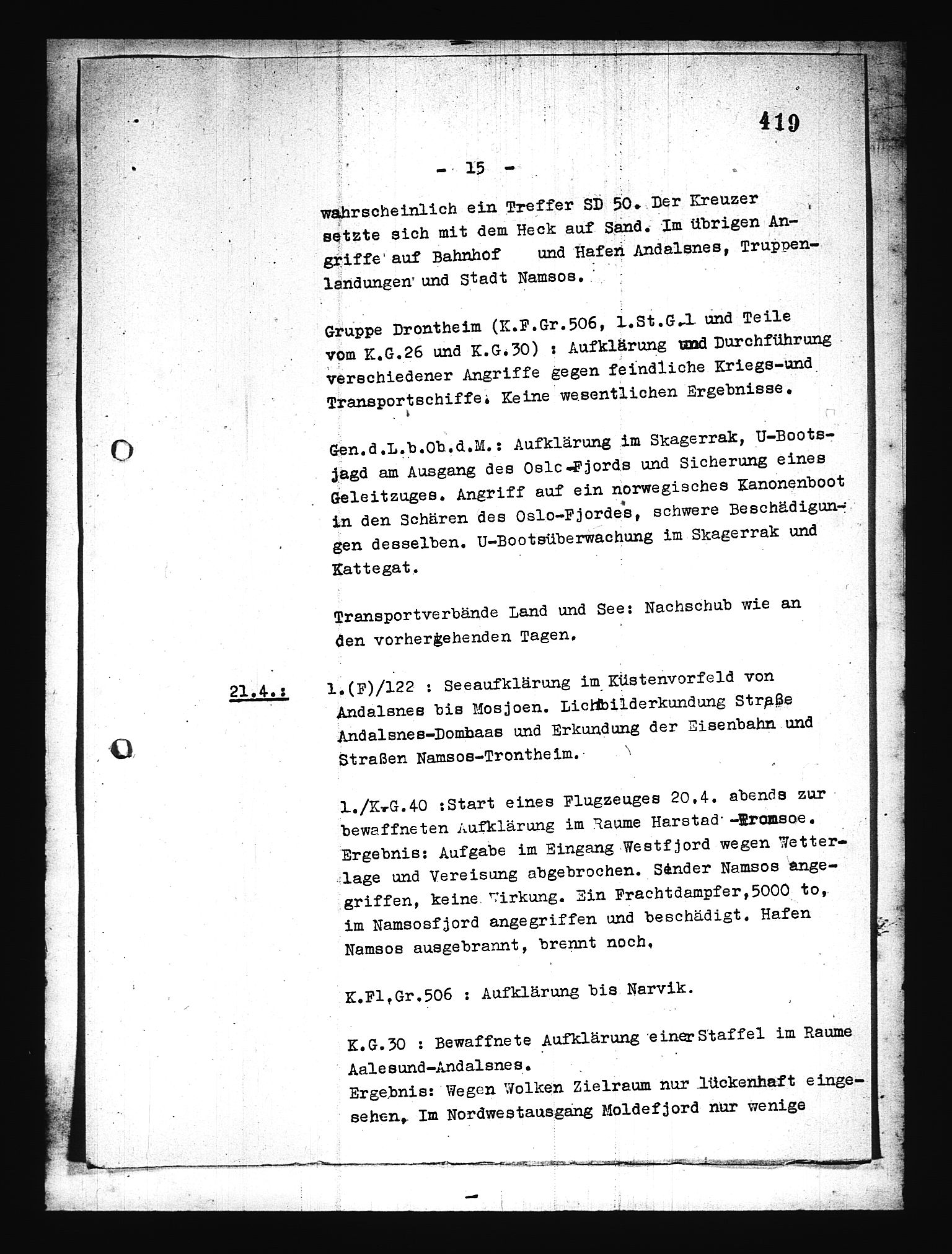 Documents Section, AV/RA-RAFA-2200/V/L0076: Amerikansk mikrofilm "Captured German Documents".
Box No. 715.  FKA jnr. 619/1954., 1940, p. 206