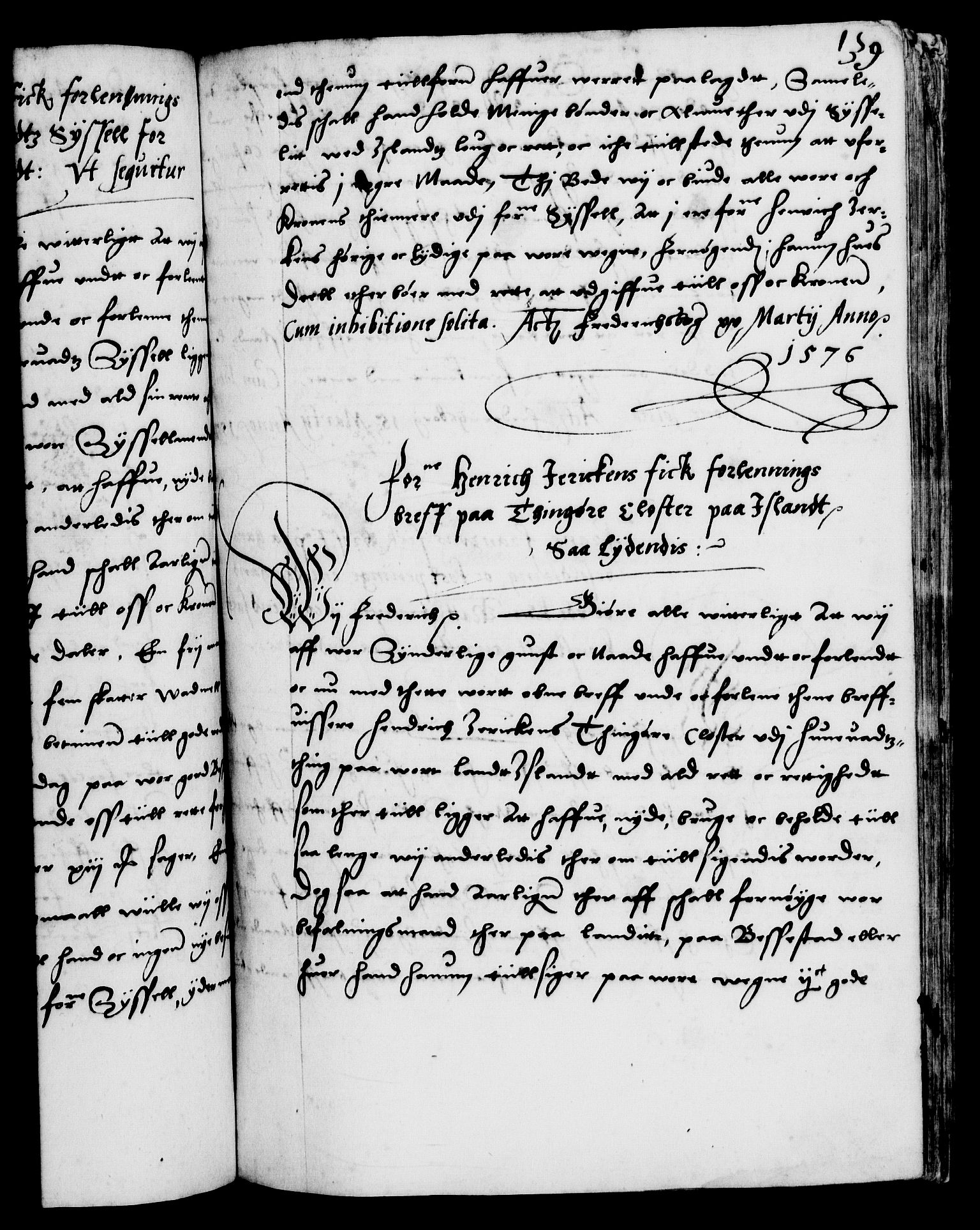 Danske Kanselli 1572-1799, AV/RA-EA-3023/F/Fc/Fca/Fcaa/L0001: Norske registre (mikrofilm), 1572-1588, p. 139a