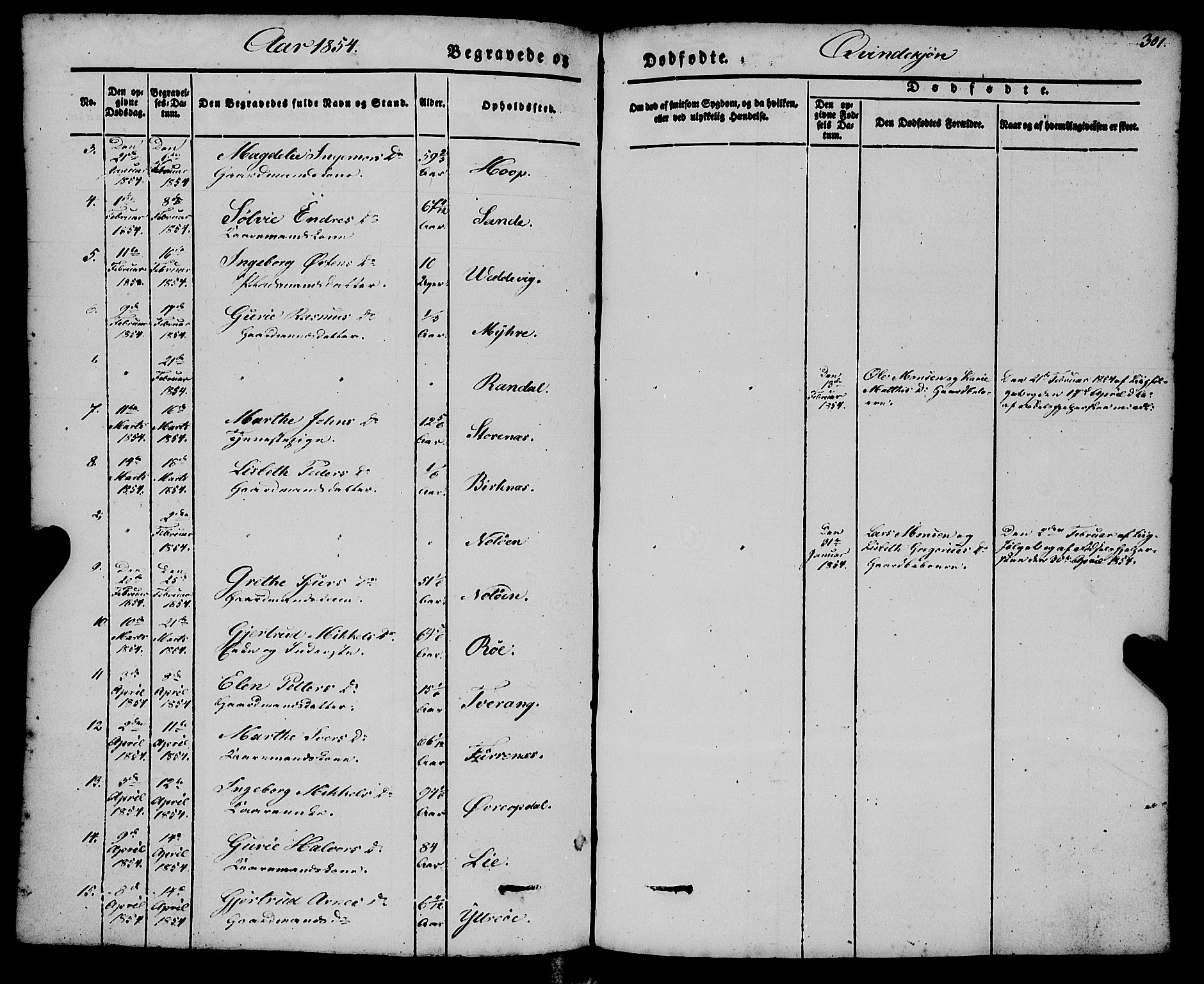 Gulen sokneprestembete, SAB/A-80201/H/Haa/Haaa/L0021: Parish register (official) no. A 21, 1848-1858, p. 301