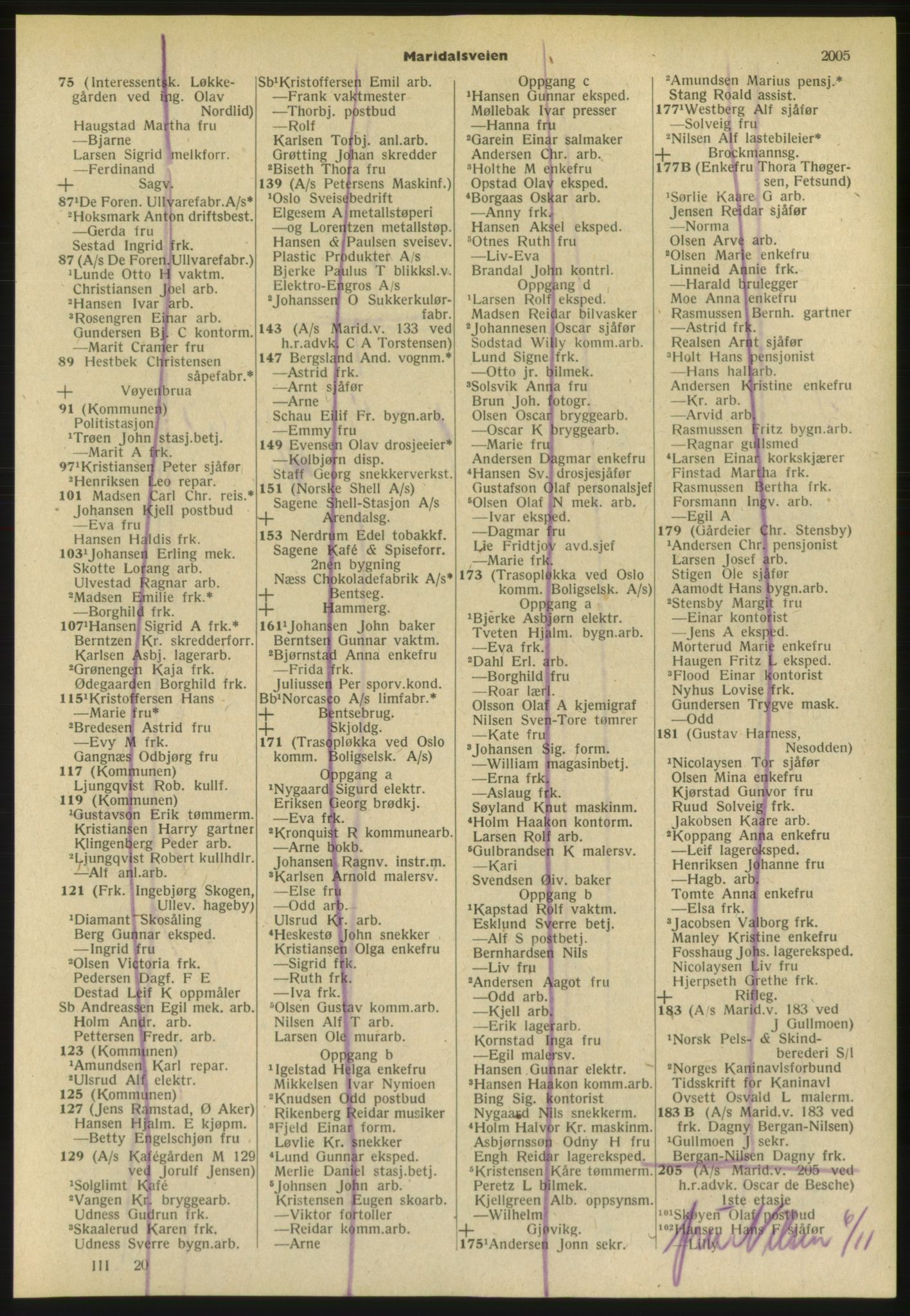 Kristiania/Oslo adressebok, PUBL/-, 1952, p. 2005