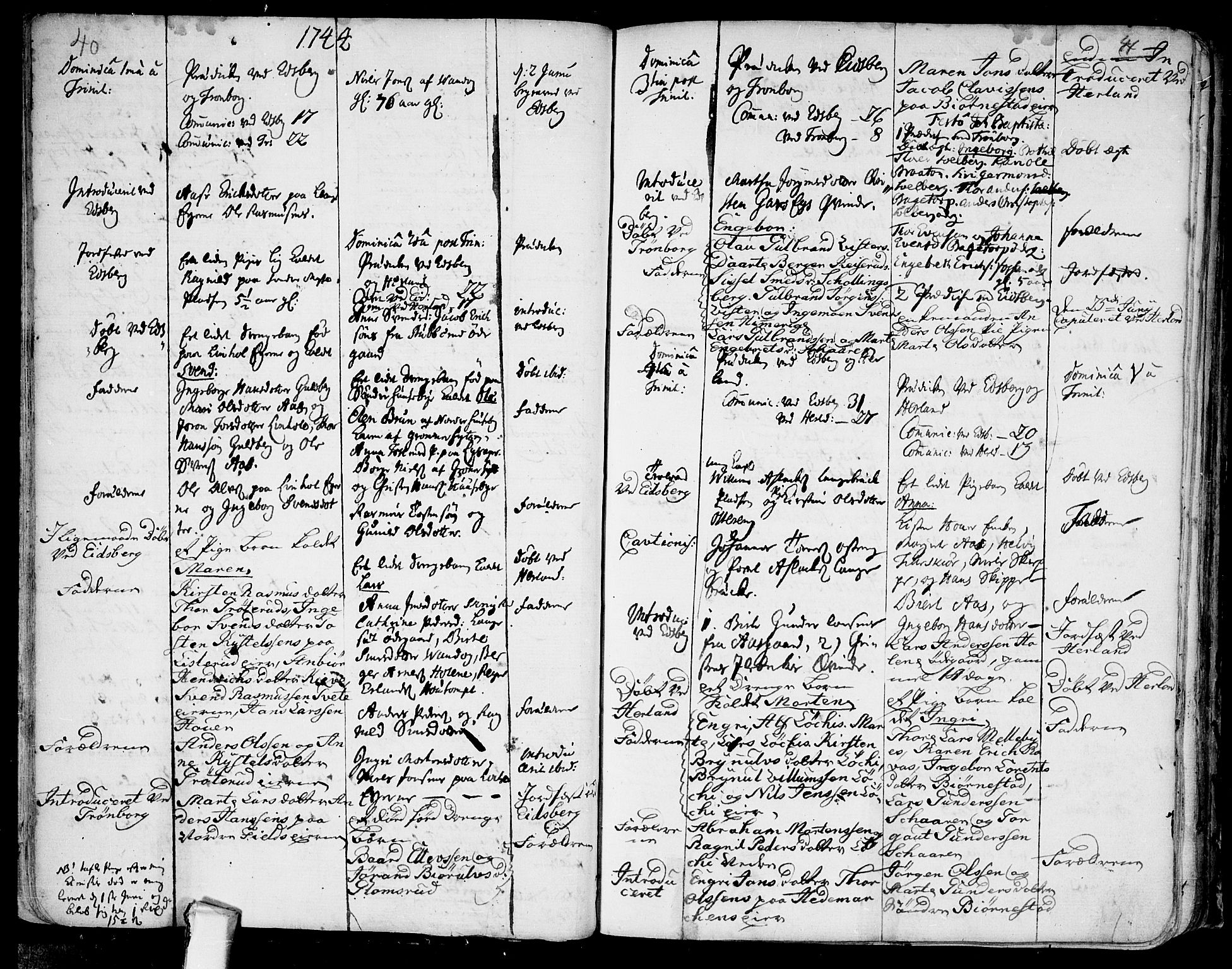 Eidsberg prestekontor Kirkebøker, AV/SAO-A-10905/F/Fa/L0003: Parish register (official) no.  I 3, 1742-1758, p. 40-41