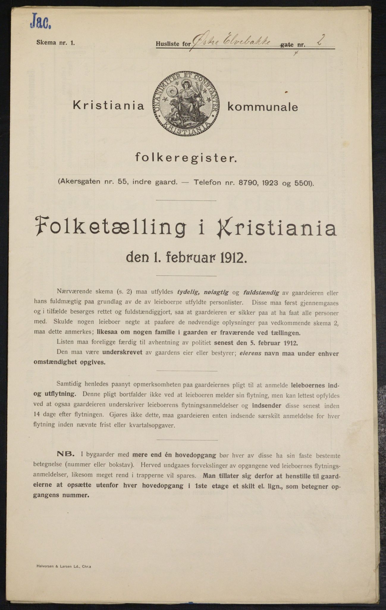 OBA, Municipal Census 1912 for Kristiania, 1912, p. 129384