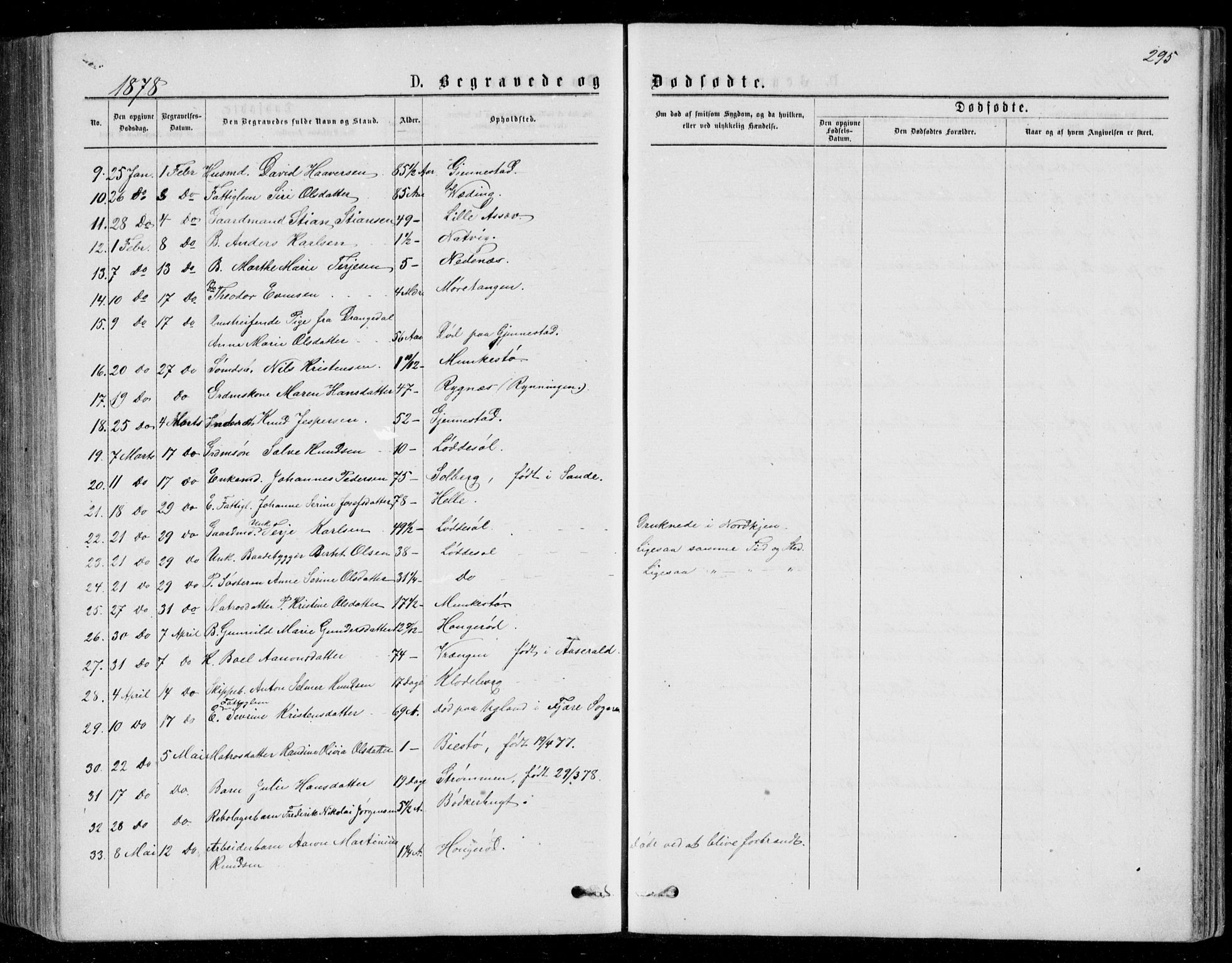 Øyestad sokneprestkontor, AV/SAK-1111-0049/F/Fb/L0008: Parish register (copy) no. B 8, 1872-1886, p. 295