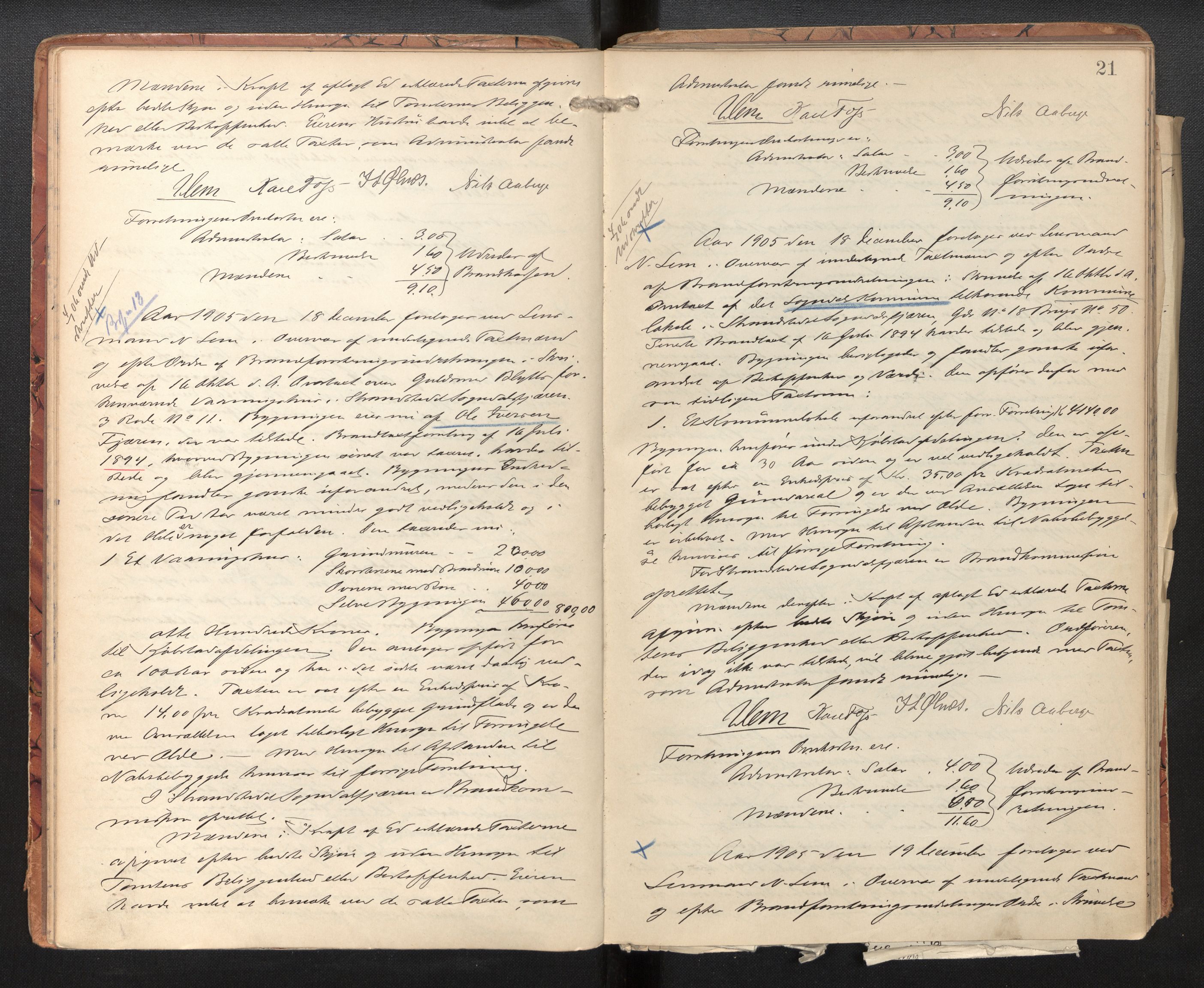 Lensmannen i Sogndal, AV/SAB-A-29901/0012/L0017: Branntakstprotokoll, Sogndalsfjøra, 1901-1935, p. 20b-21a