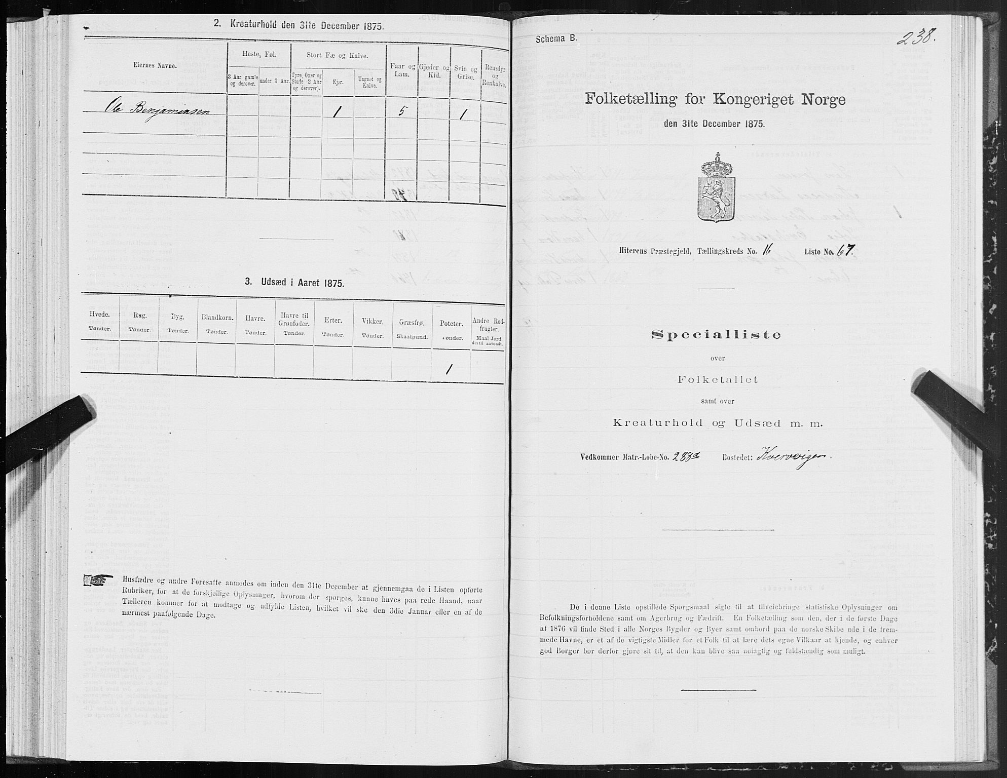 SAT, 1875 census for 1617P Hitra, 1875, p. 8238